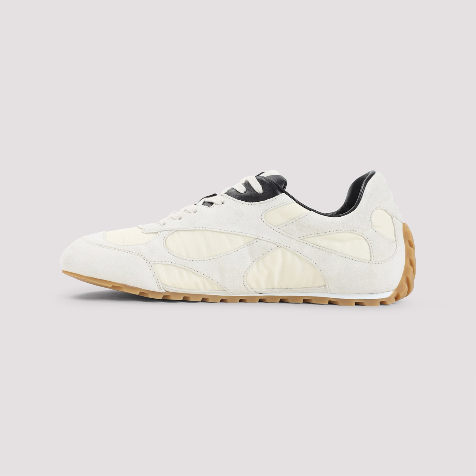 Bottega Veneta Sea Salt Suede And Nylon Orbit Flash Sneakers In Multi