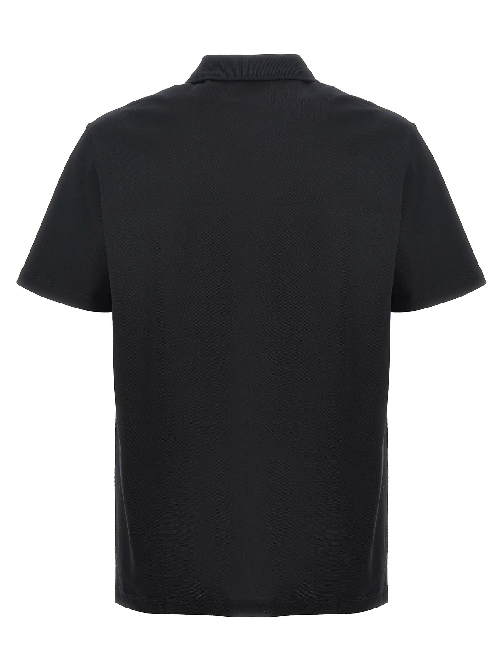 Shop Versace Logo Polo Shirt In Black