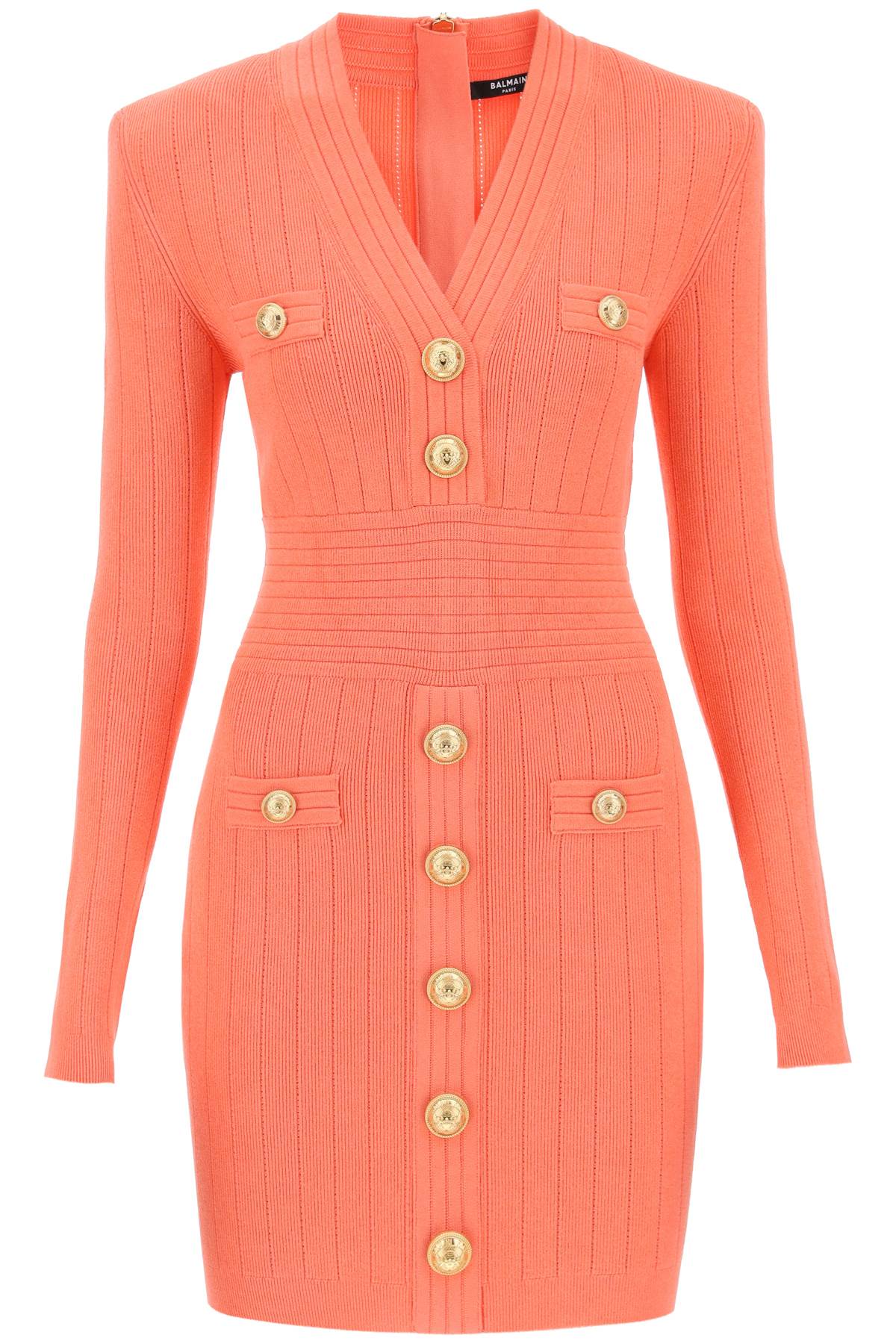 Knit Minidress With Embossed Buttons