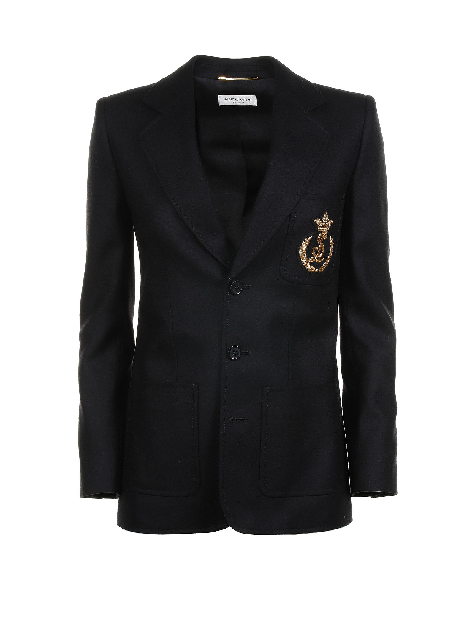 Saint Laurent Jacket In Black Virgin Wool