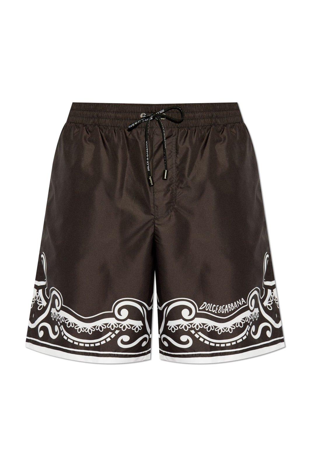 Bandanna Printed Mid-length Swim Trunks