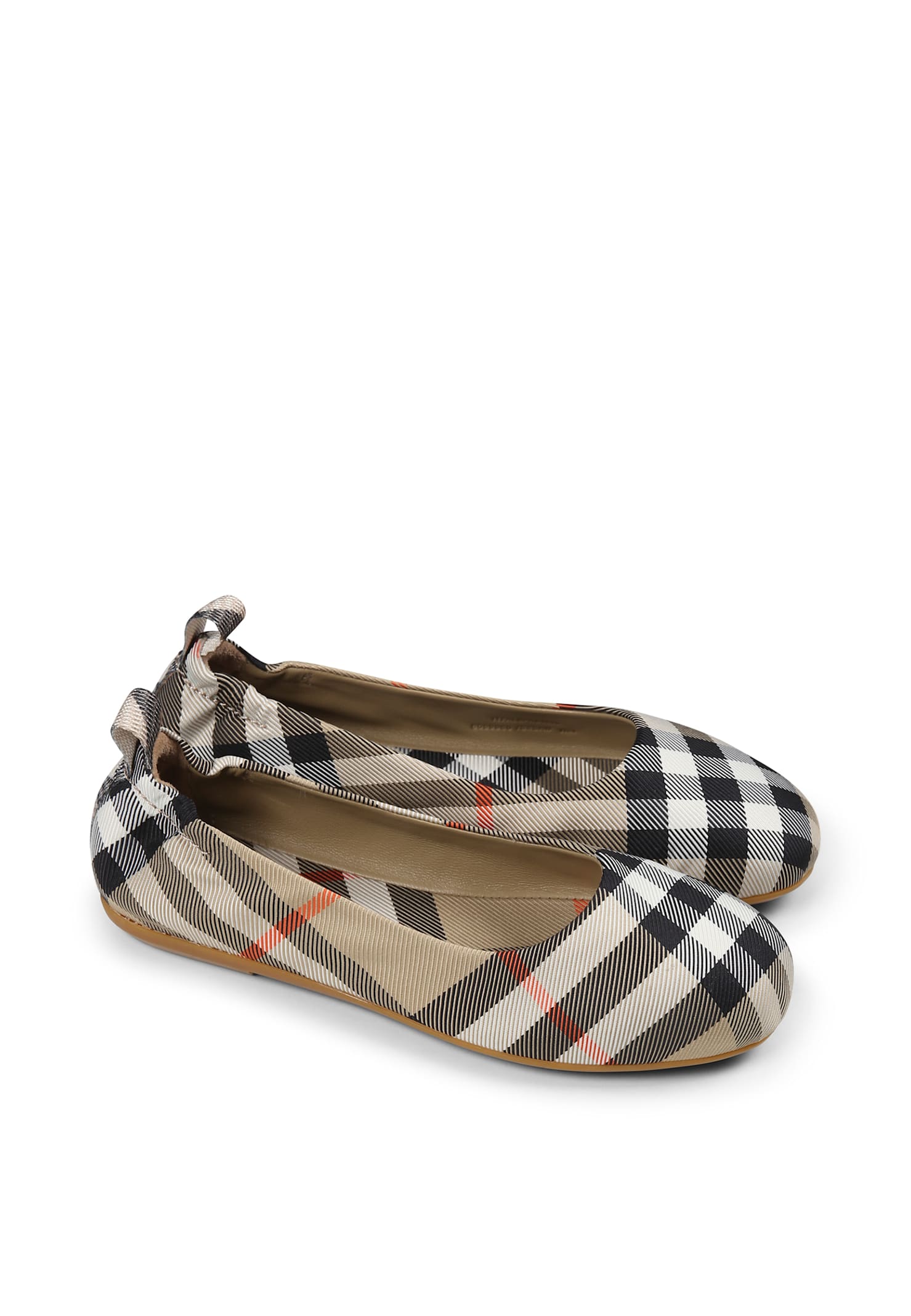 Burberry Ballerina Beige Check Pattern In Beige