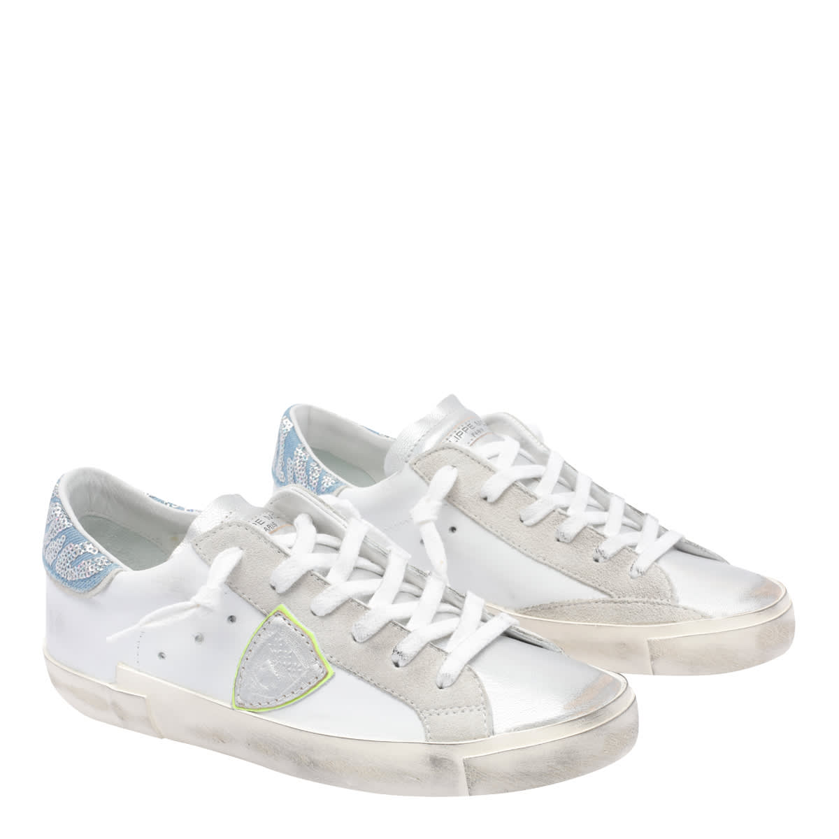 Philippe Model Prsx Sneakers In Bianco E Celeste