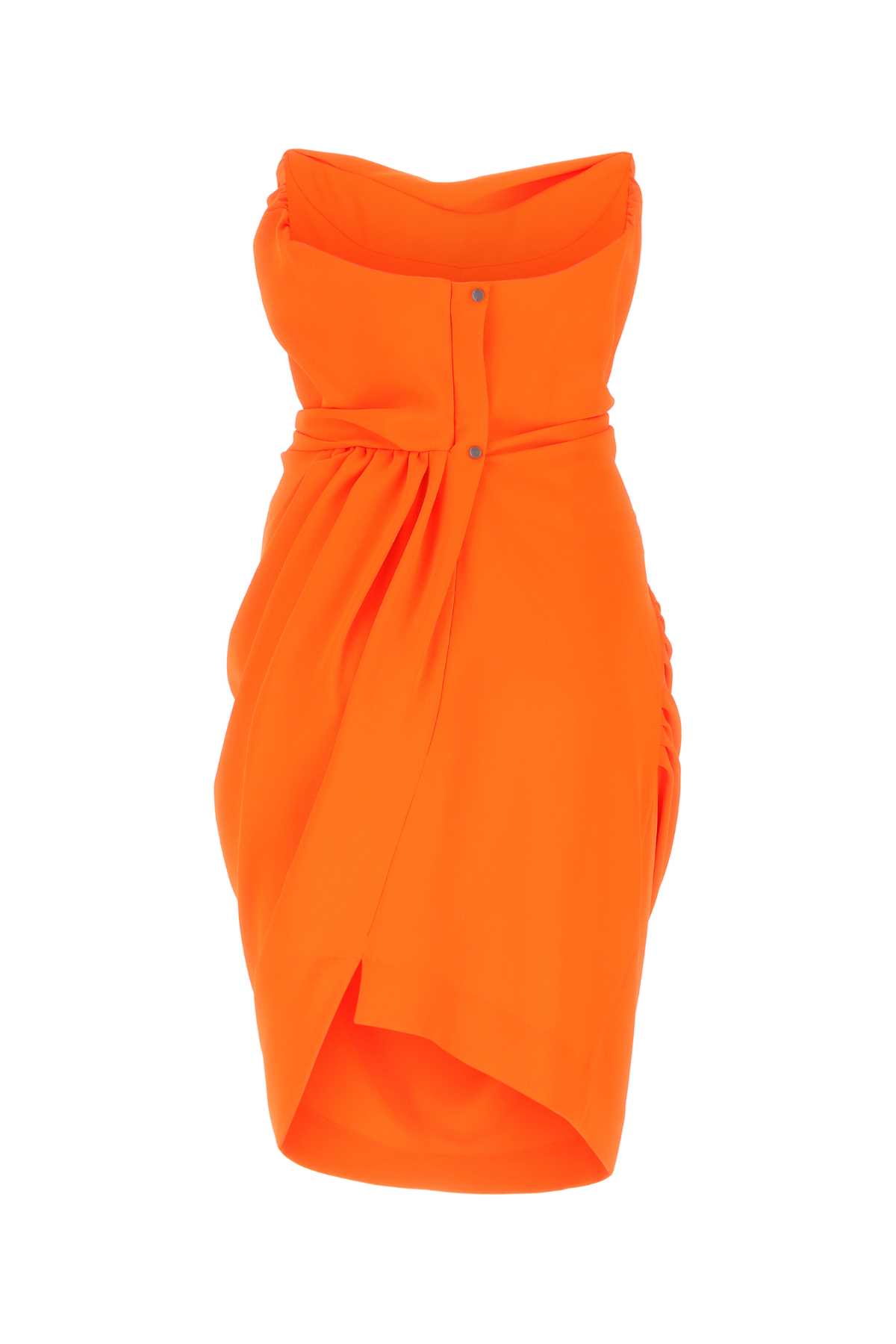 Vivienne Westwood Fluo Orange Polyester Pointed Corset Dress In Neonorange