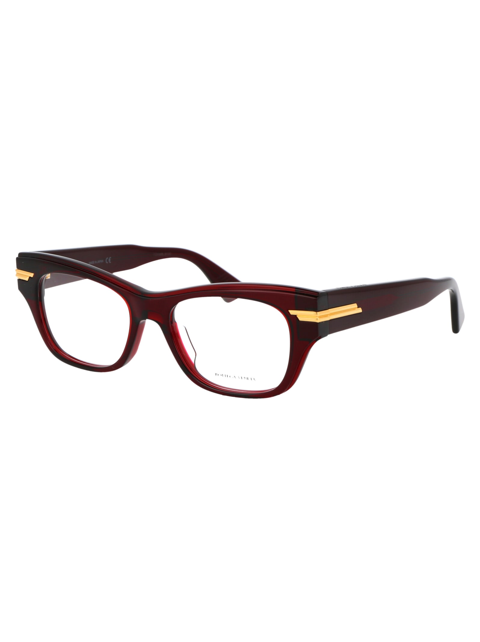 Bottega Veneta Bv1152o Glasses In 003 Burgundy Burgundy Transparent
