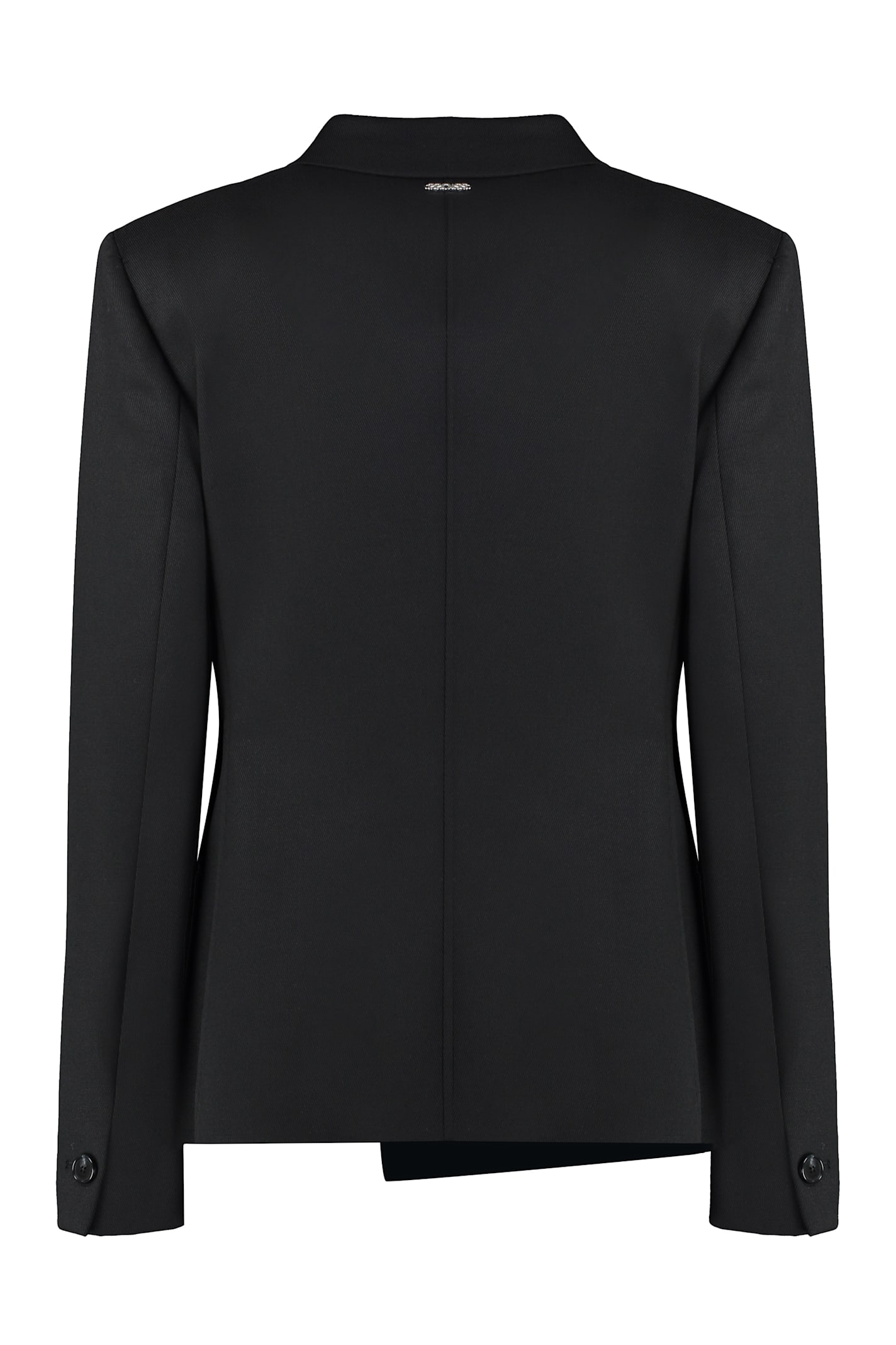 Shop Hugo Boss Double-breasted Wool Blazer In Black