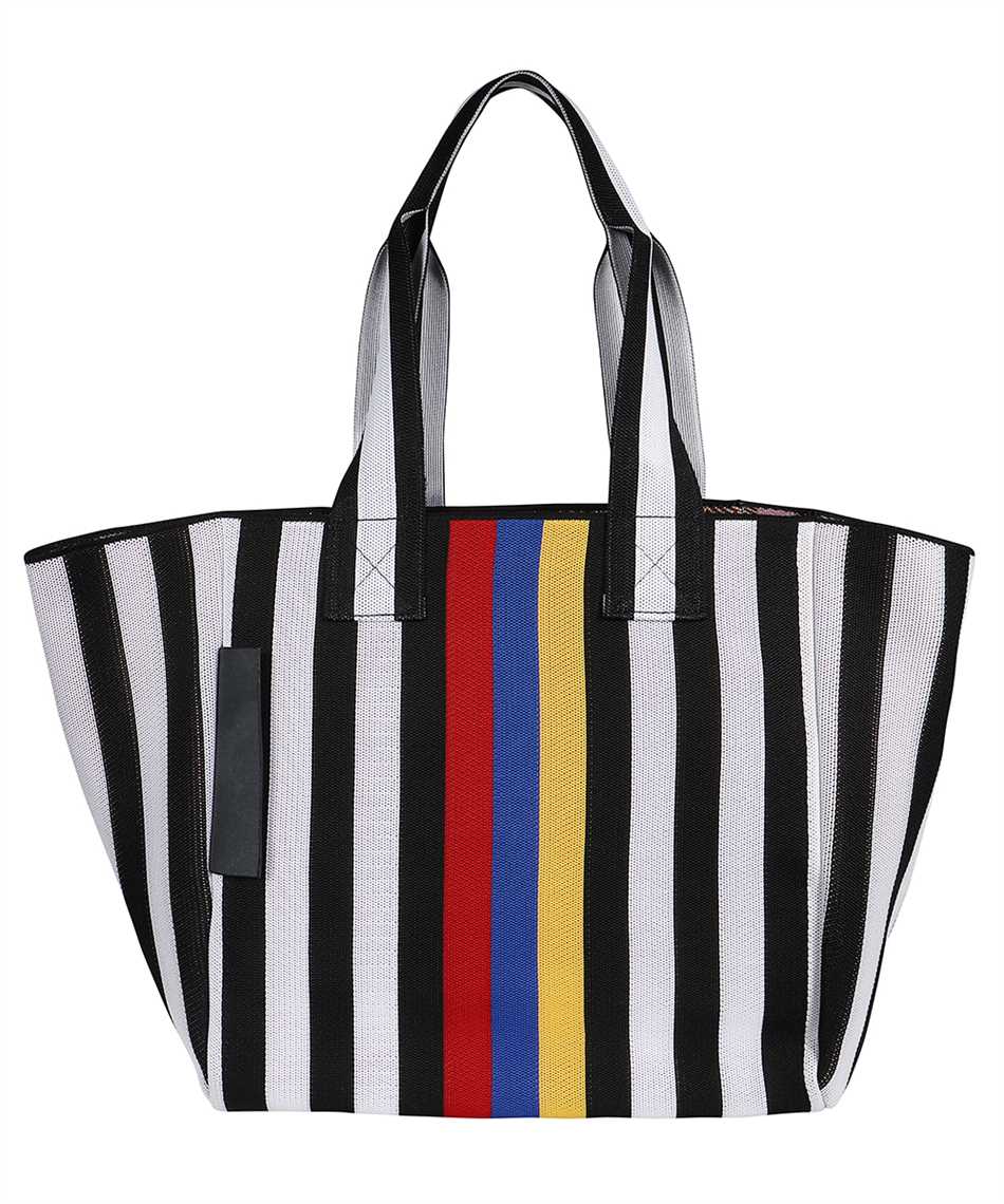 Weekend Max Mara Striped Tote Bag In White