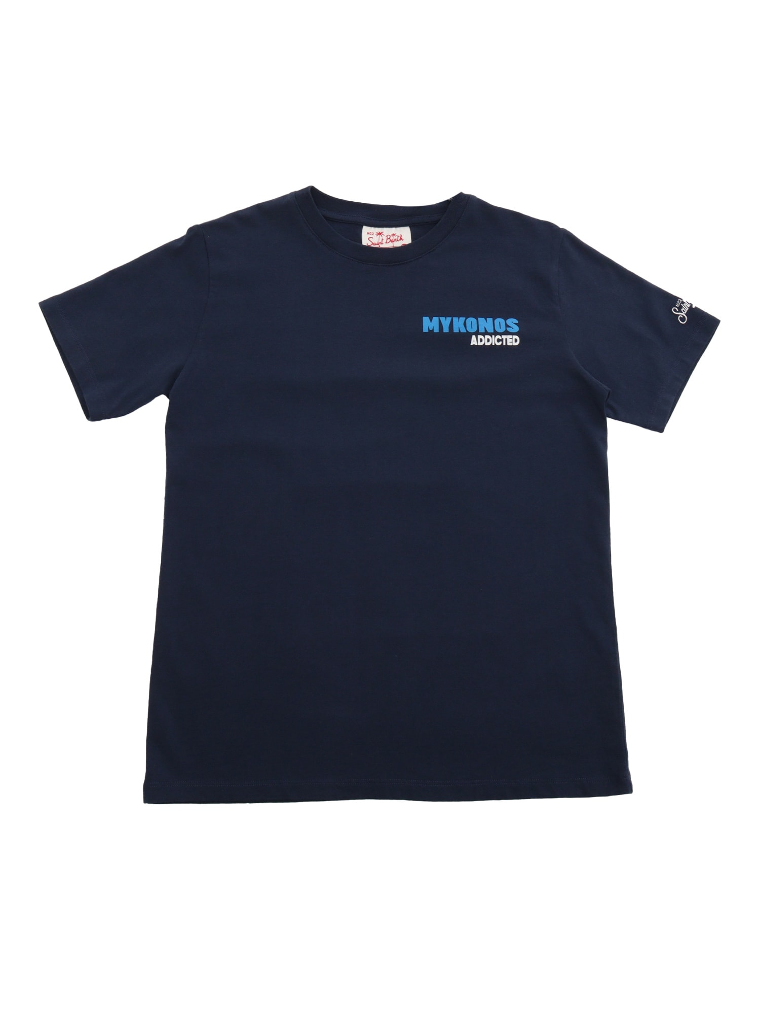 Shop Mc2 Saint Barth Blue T-shirt With Prints