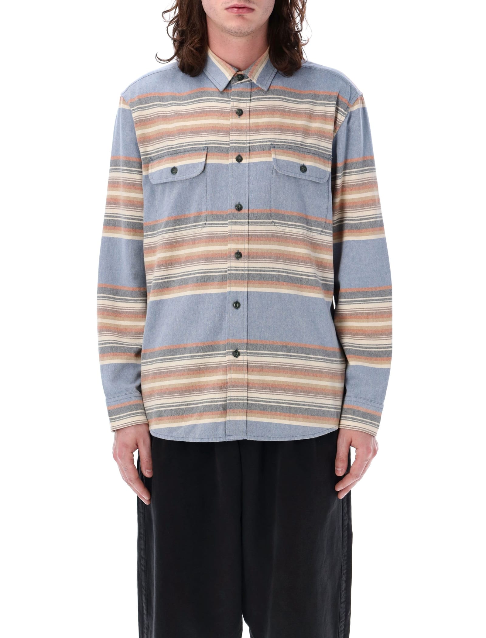 Shop Pendleton Striped Beach Shack Shirt In Soft Indigo Stripe
