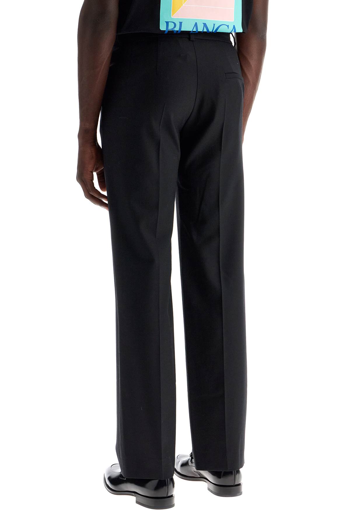 Shop Casablanca Tailored Slim Fit Trousers In Black (black)