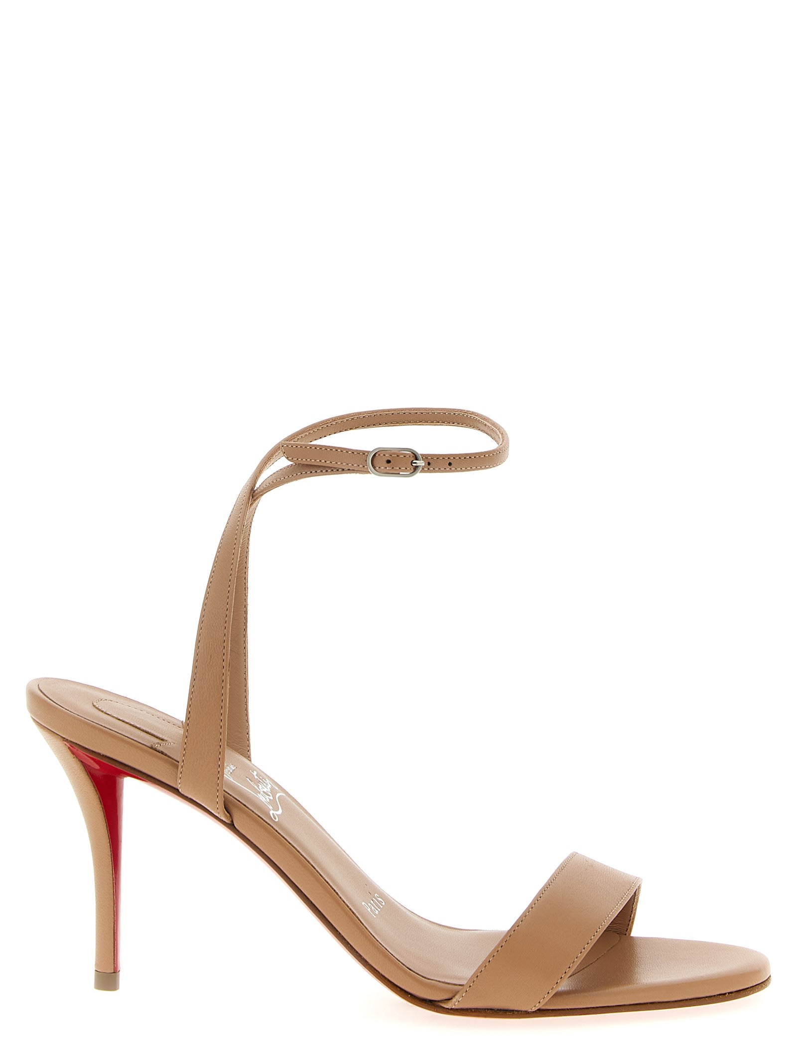 Christian Louboutin Miss Z Leather Red Sole Sandals In Brown