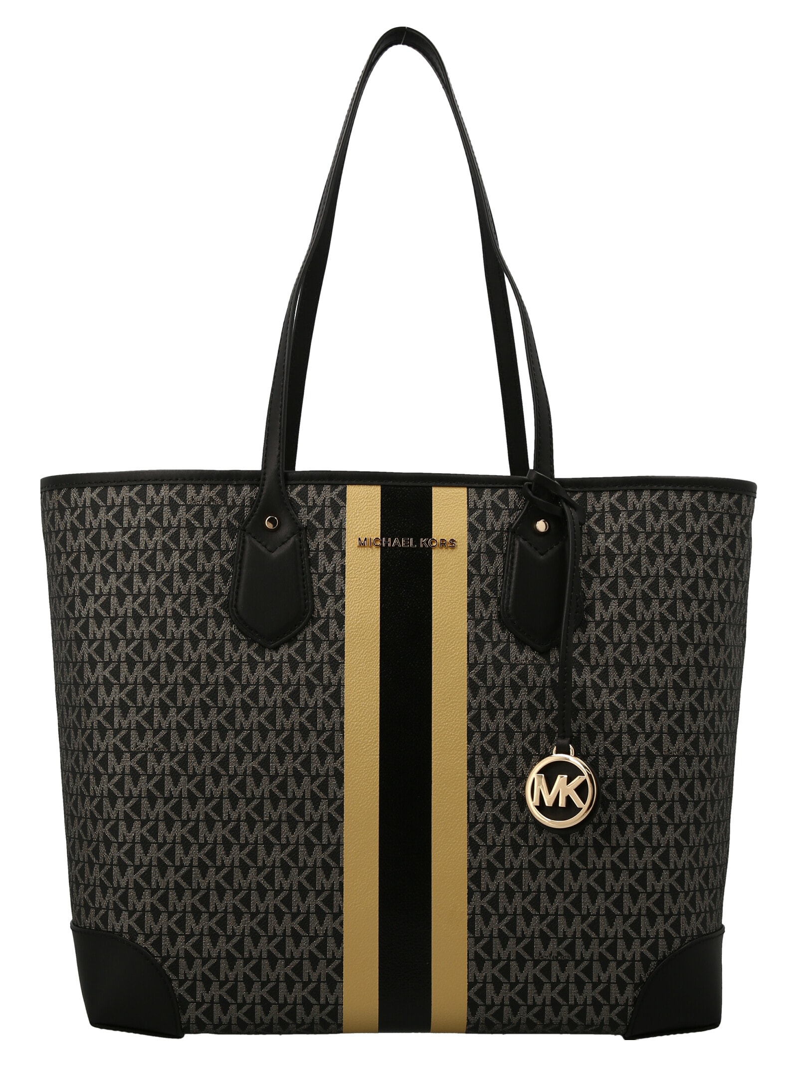 Michael Michael Kors Eva Large Shopping Bag In Black Gold | ModeSens