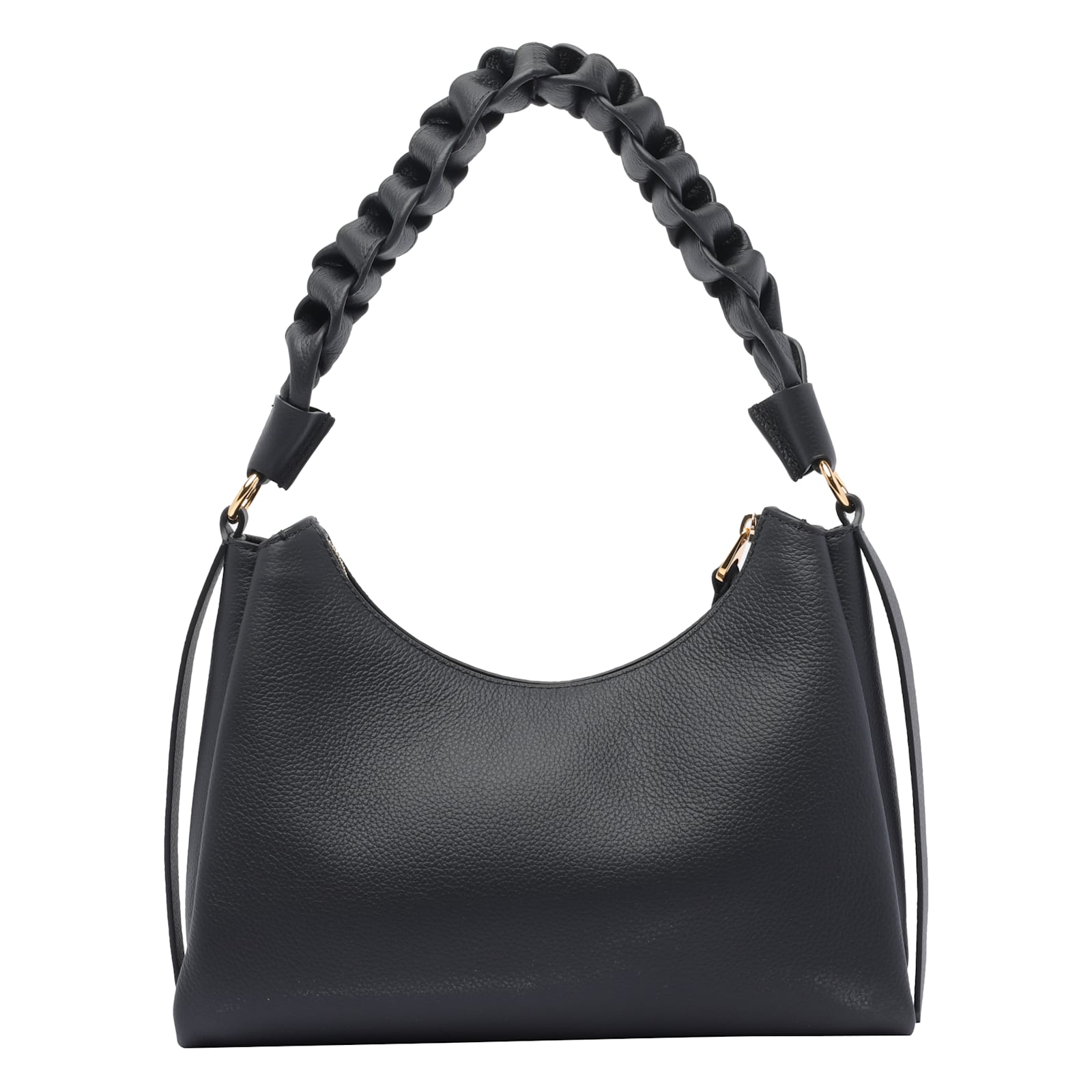 Coccinelle Small Boheme Braided-handle Shoulder Bag In Black