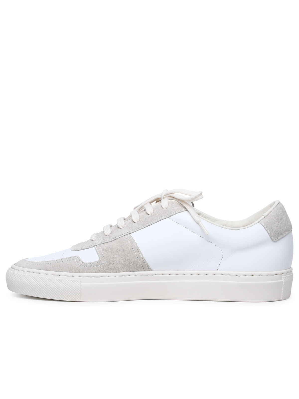 Shop Common Projects Bball Duo White Leather Sneakers