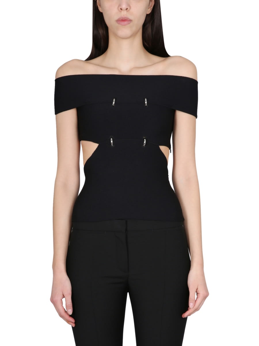 Alexander Mcqueen Lex Sliced Top Ld32 In Black