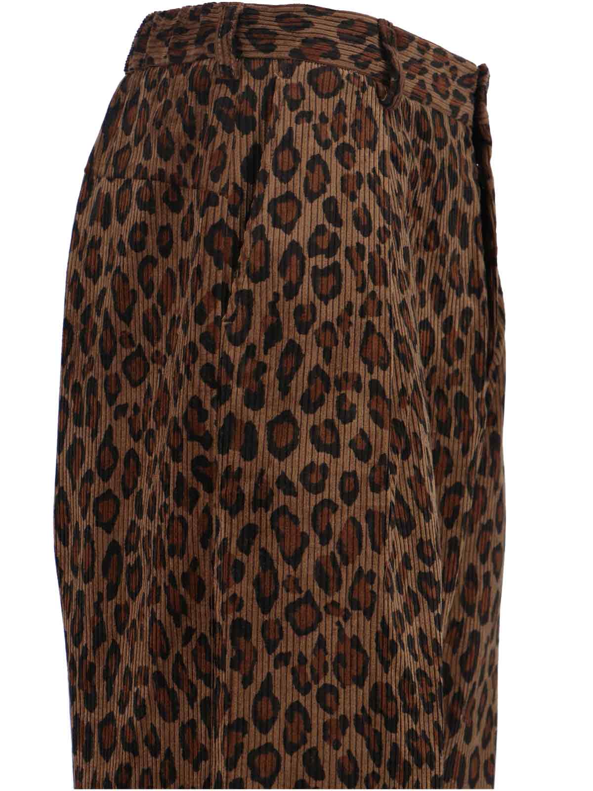 Sibel Saral Cropped Trousers With Bold Leopard Print In Animal Print