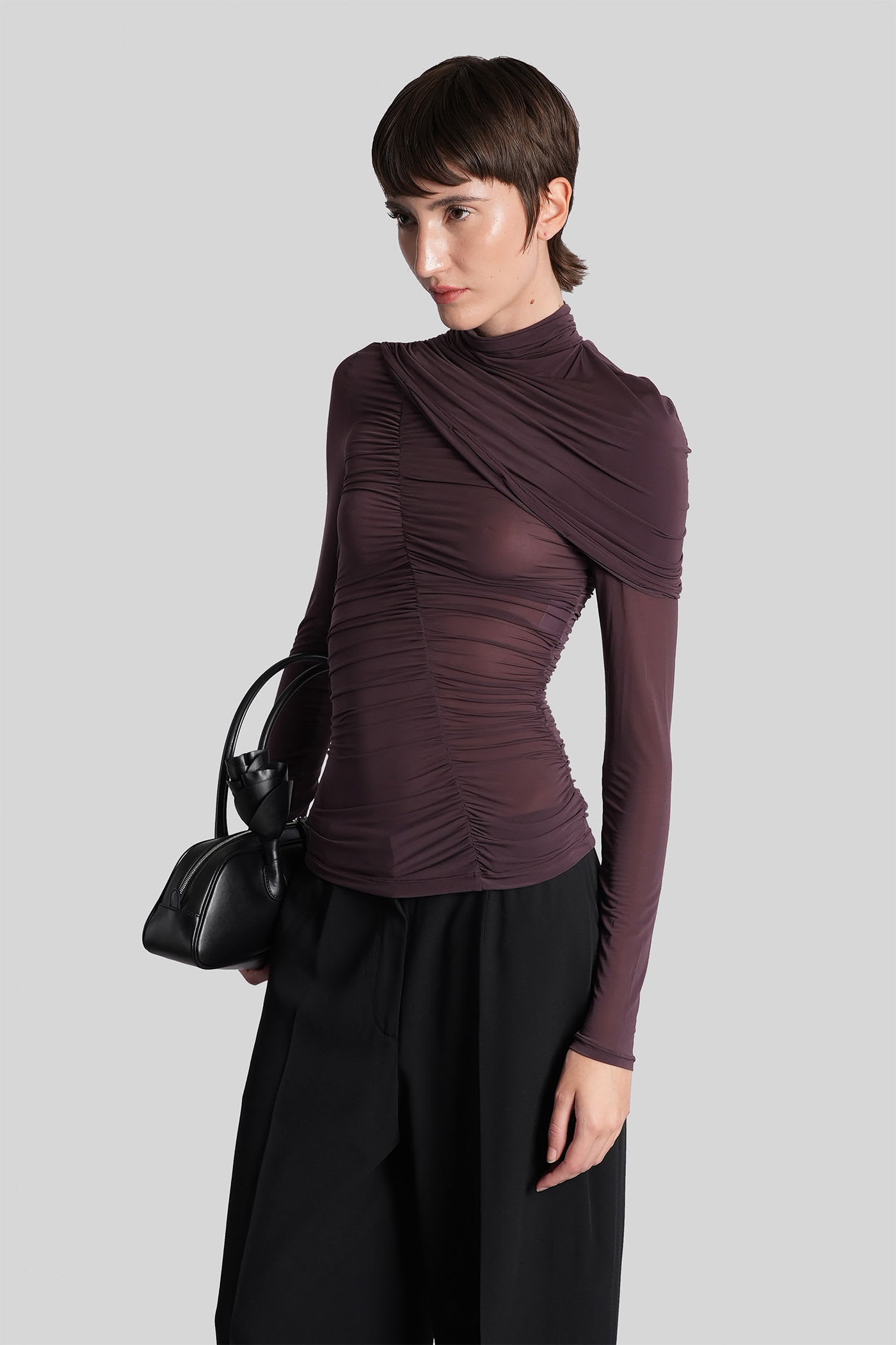 Magda Butrym Blouse 06 Topwear In Bordeaux Polyamide Polyester In Burgundy