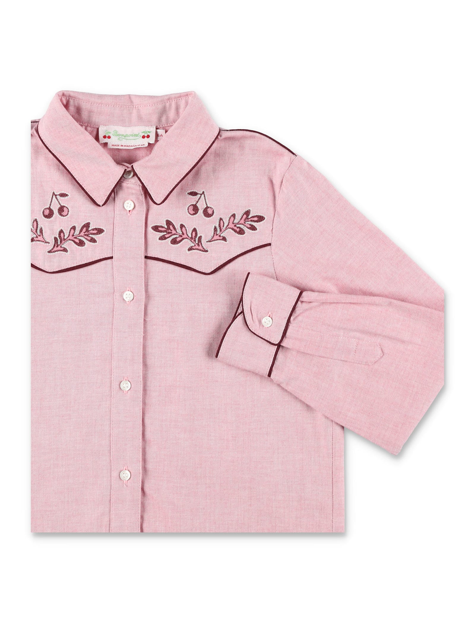 Bonpoint Cotton Embroidered Jiggle Shirt In Pink