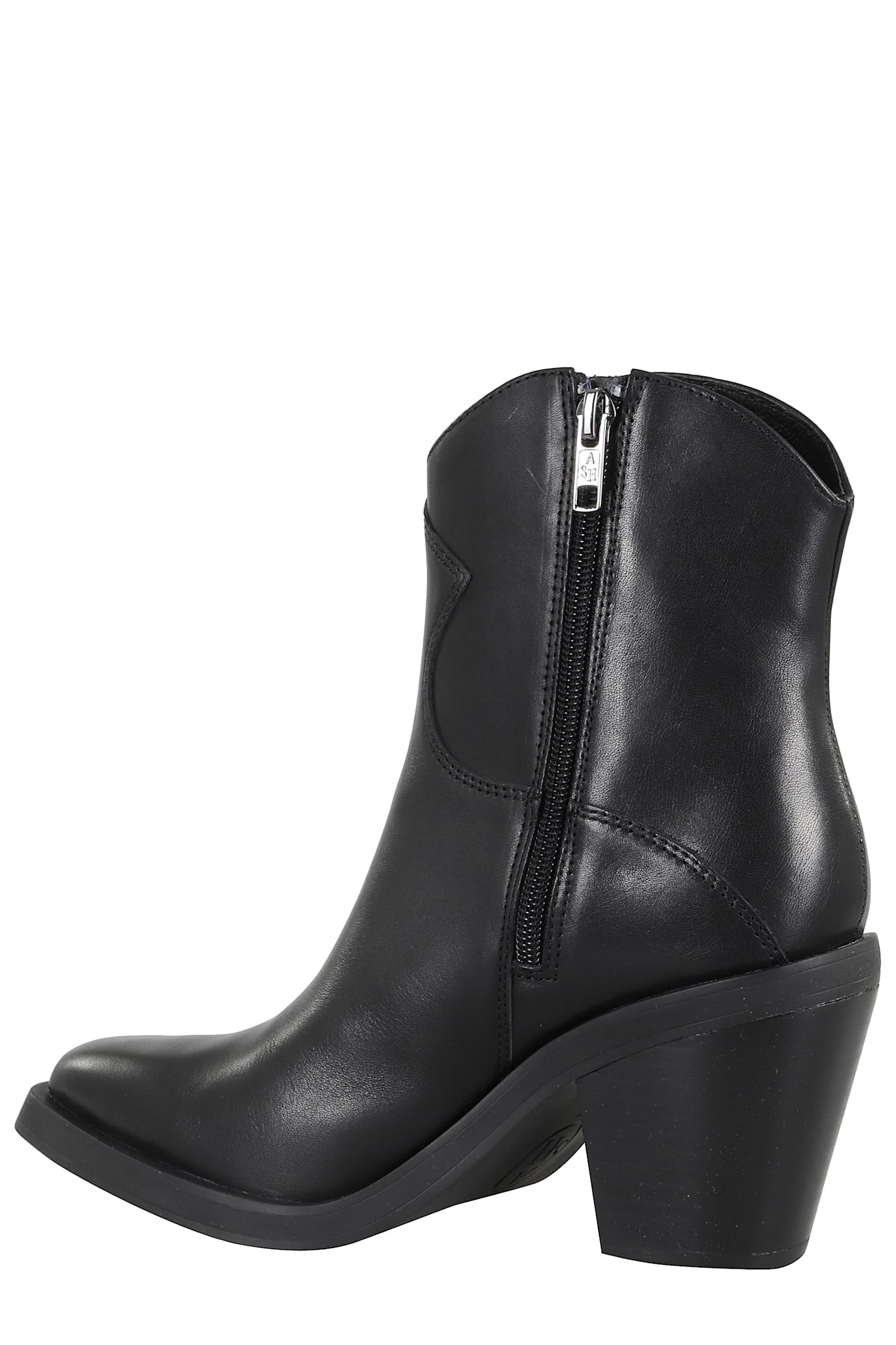 Ash Ankle Boots With Smooth Leather Upper In Black
