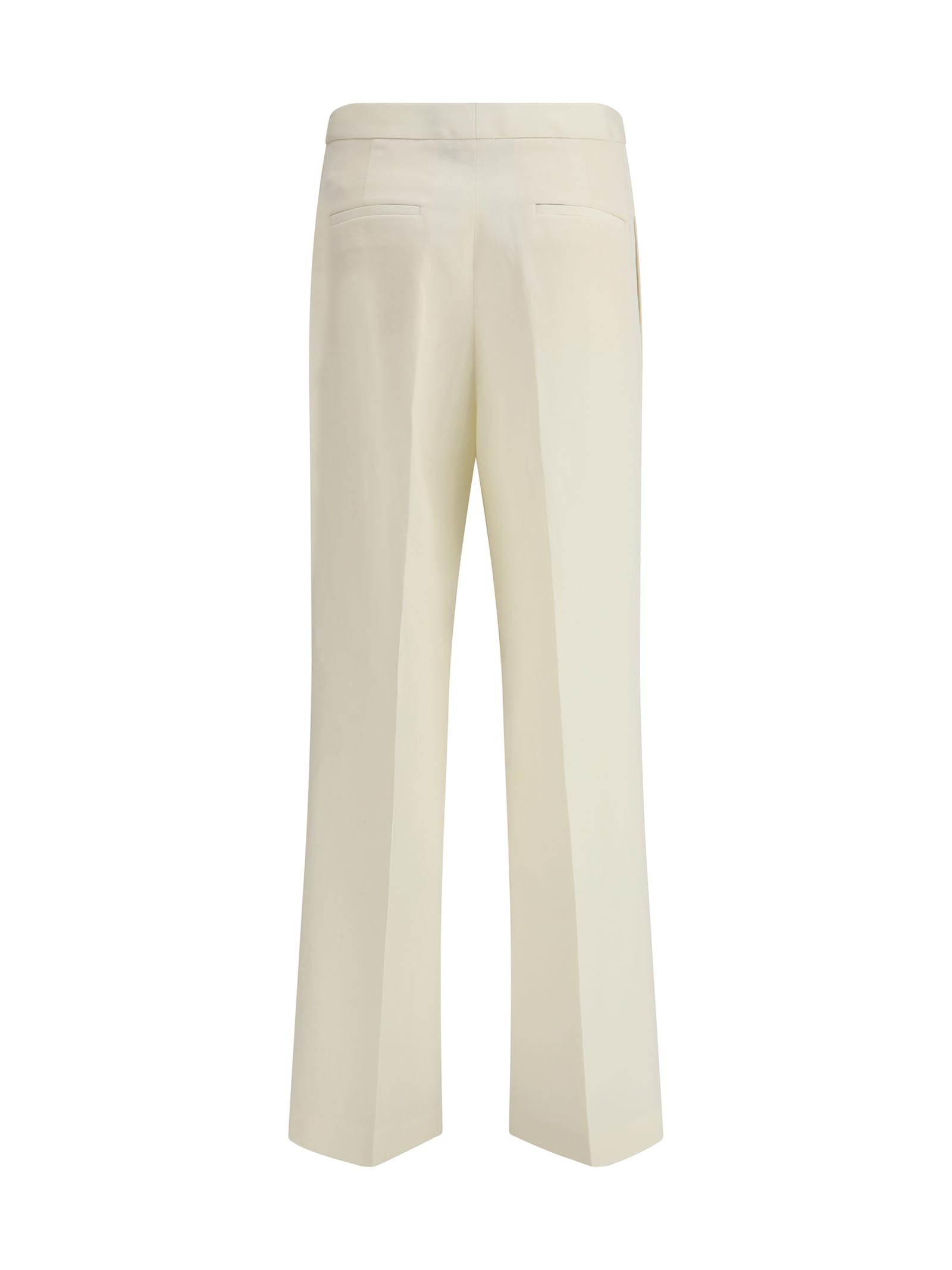 Shop Fabiana Filippi Virgin Wool Pants In Vaniglia