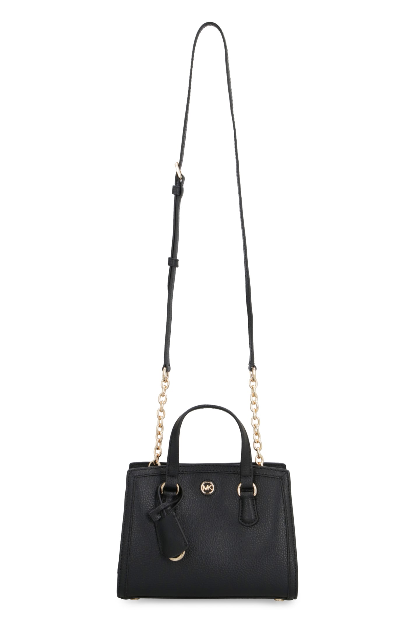 Michael Kors Chantal Leather Mini Handbag In Black
