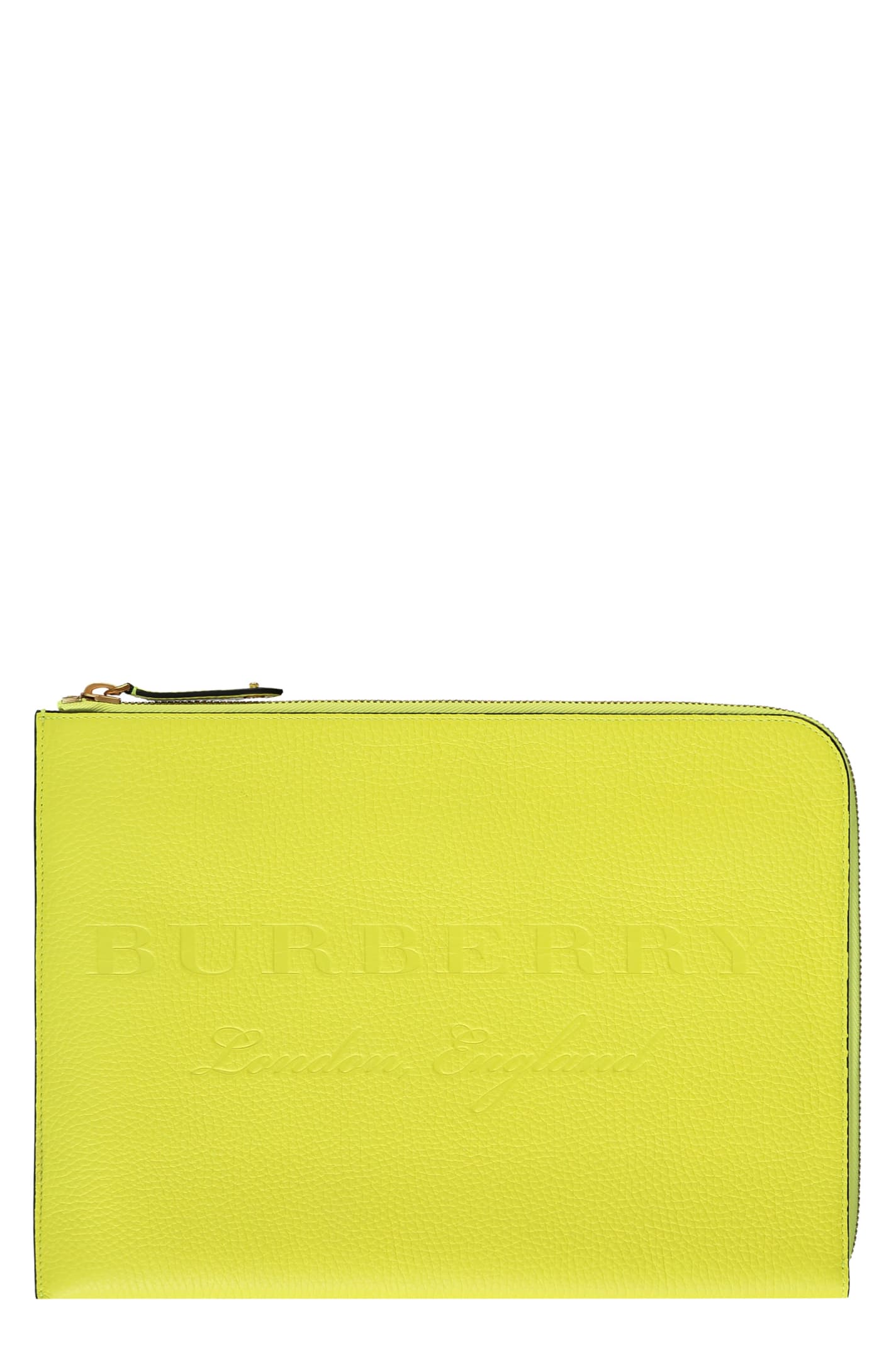 Shop Burberry Leather Briefcase In Green