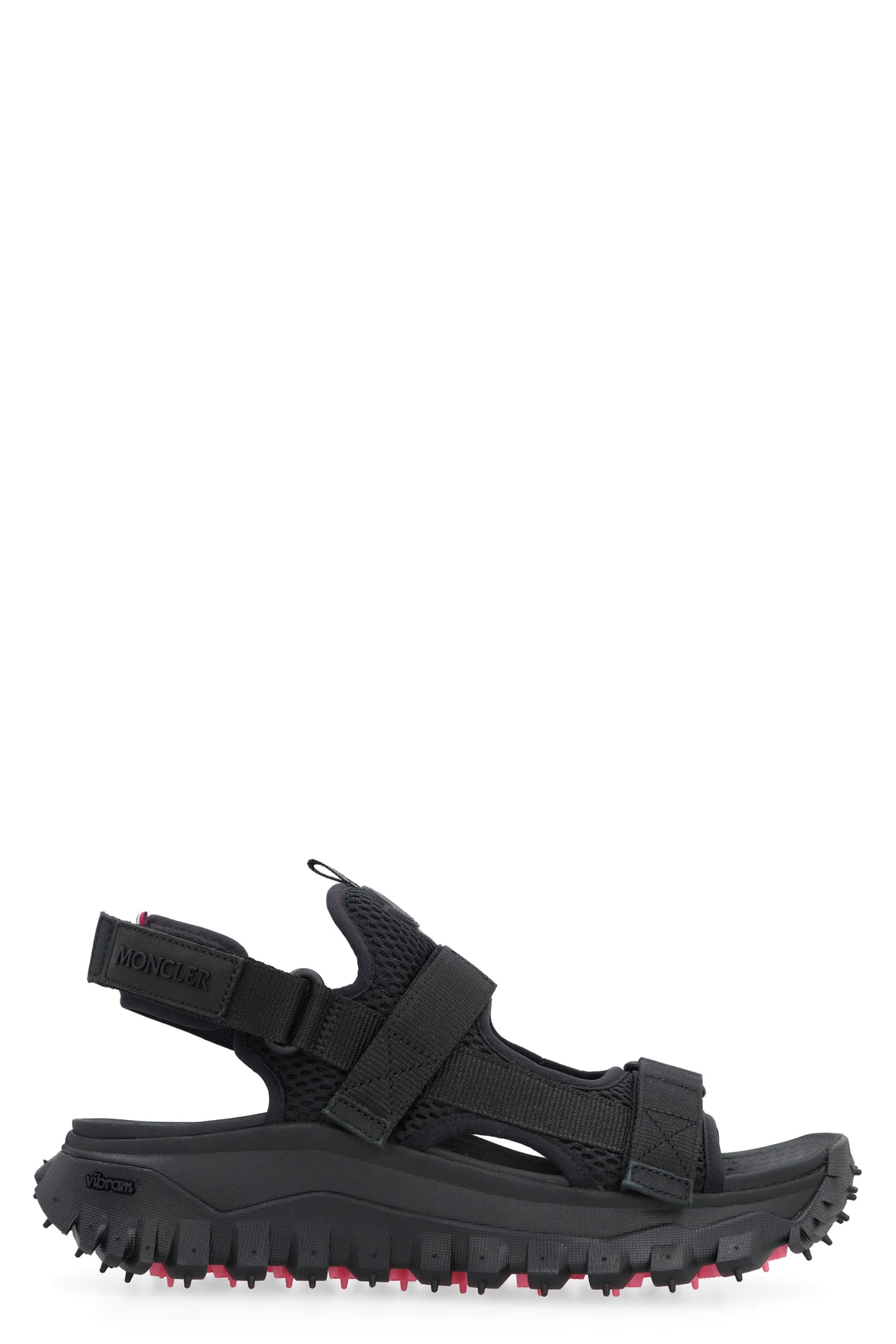 Shop Moncler Trailgrip Vela Flat Sandals In Black