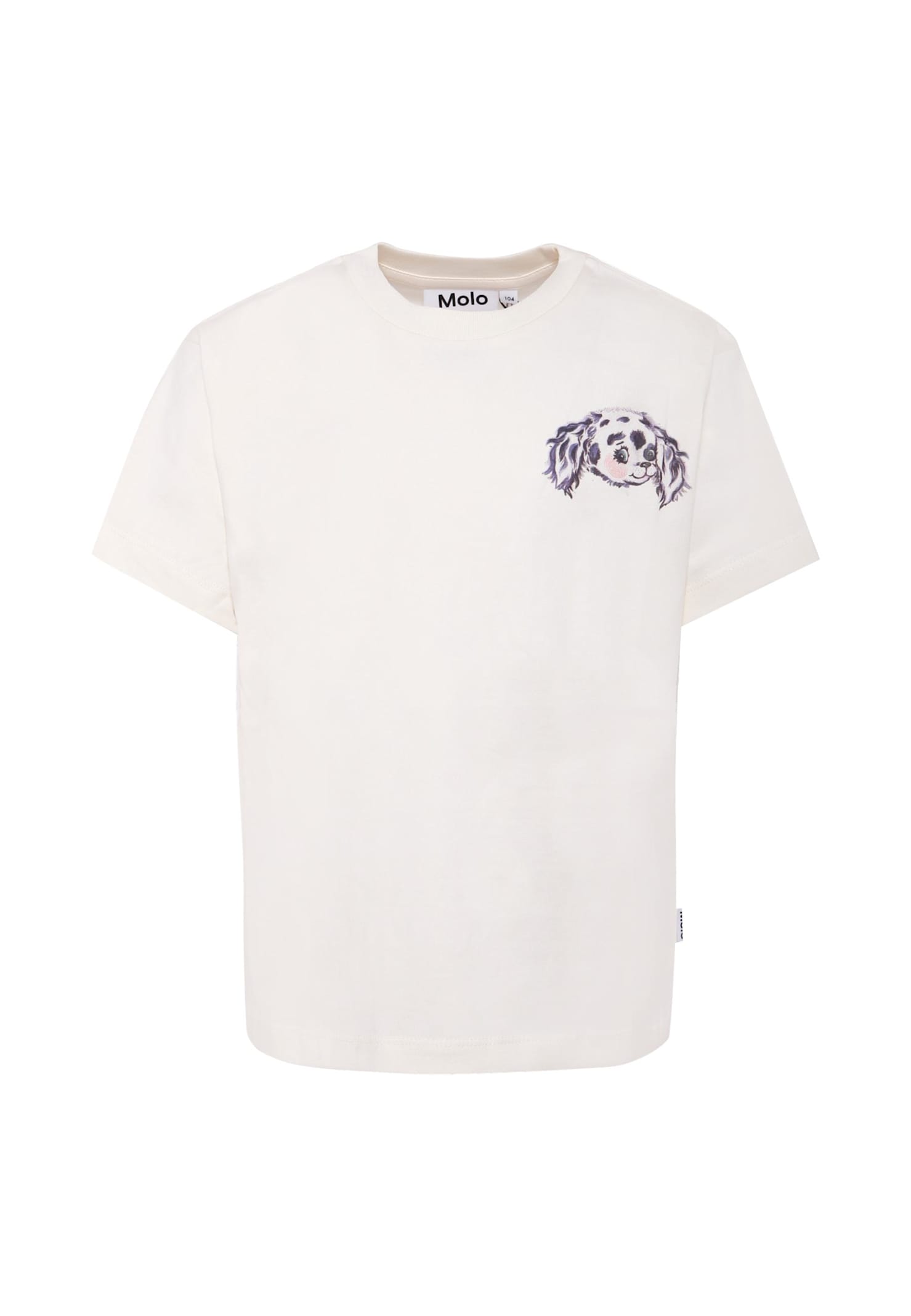 Molo Ivory T-shirt For Girl With Rabbit In White