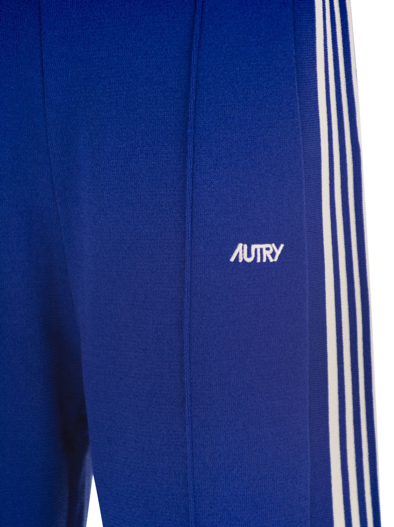 Autry Knitted Viscose Joggers In Bluette