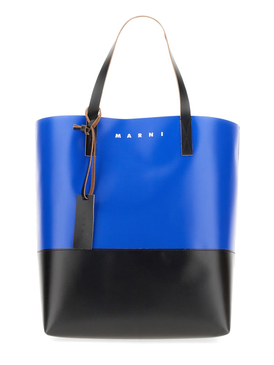 Shop Marni Tribeca Shopper Bag In Blue