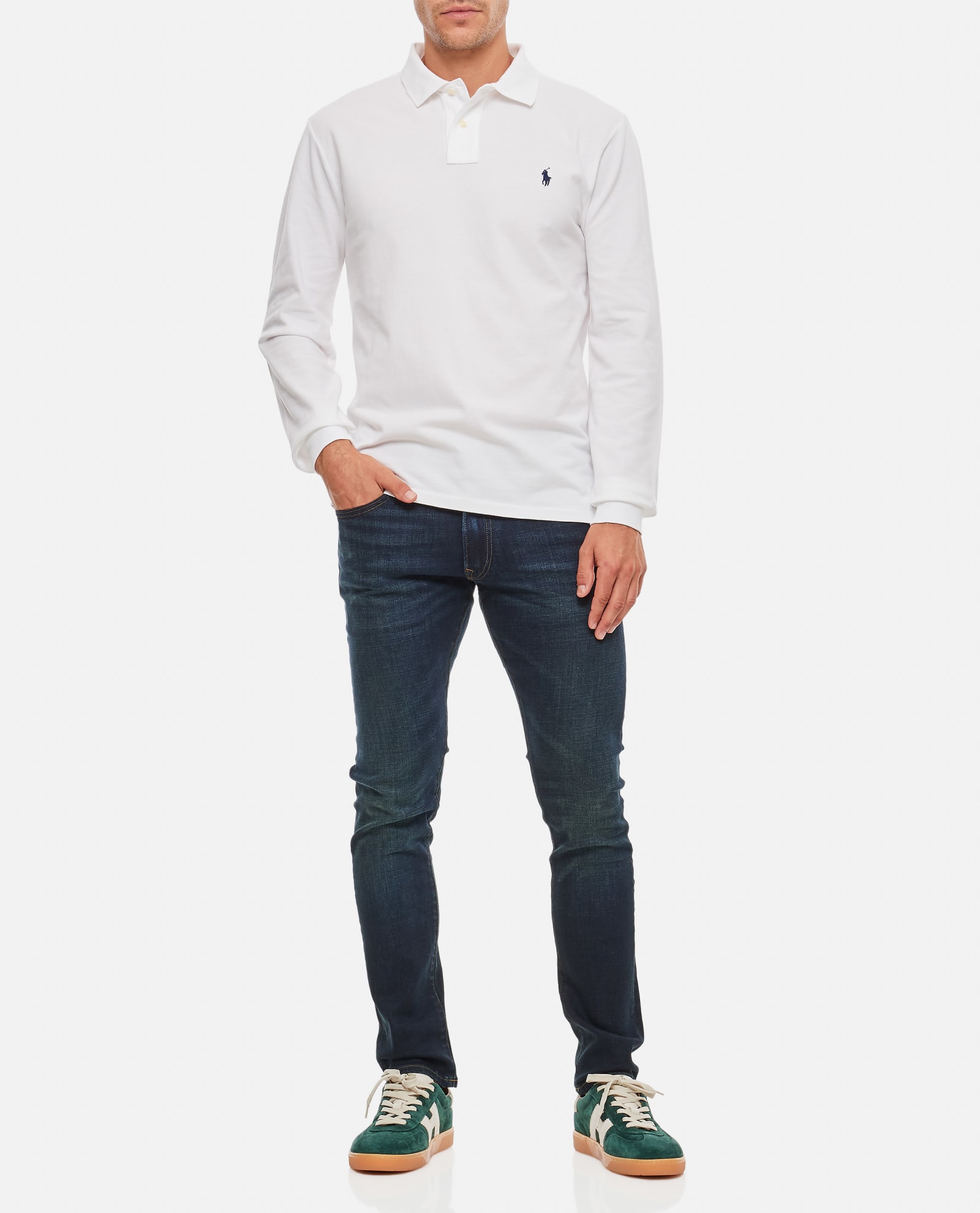 Polo Ralph Lauren White Polo With Classic Collar And Pony Embroidered On The Front In White