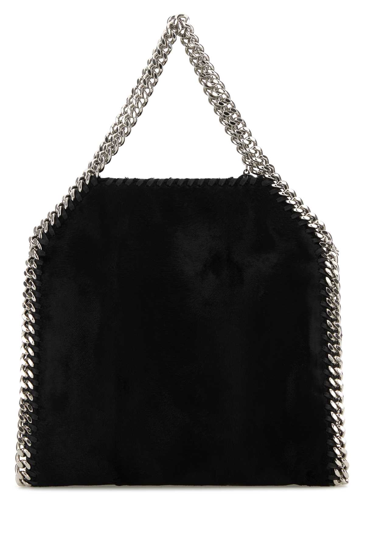 Stella Mccartney Black Velvet Mini Falabella Handbag In Black