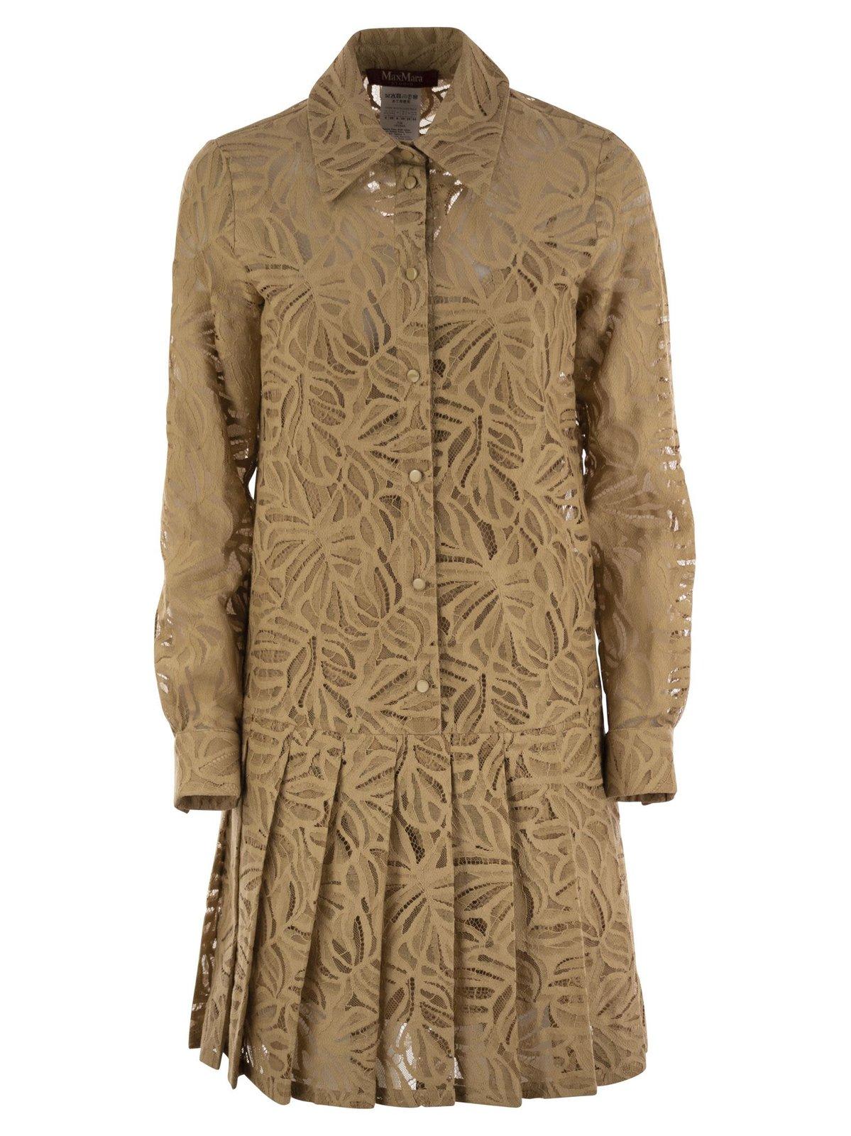 Shop Max Mara Flared Lace Shirt Dress