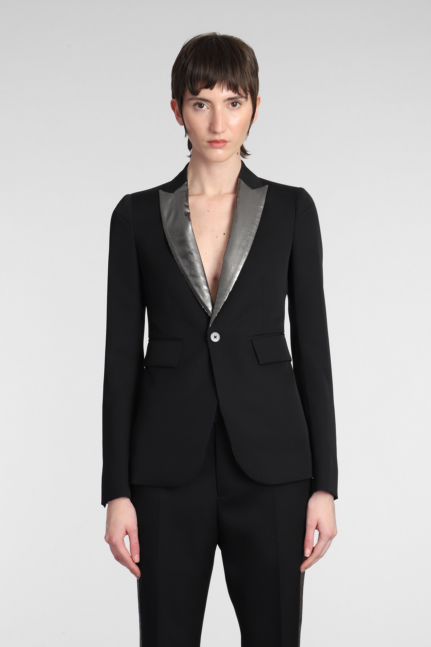 Sapio Gabardine Smoking Jacket In Black