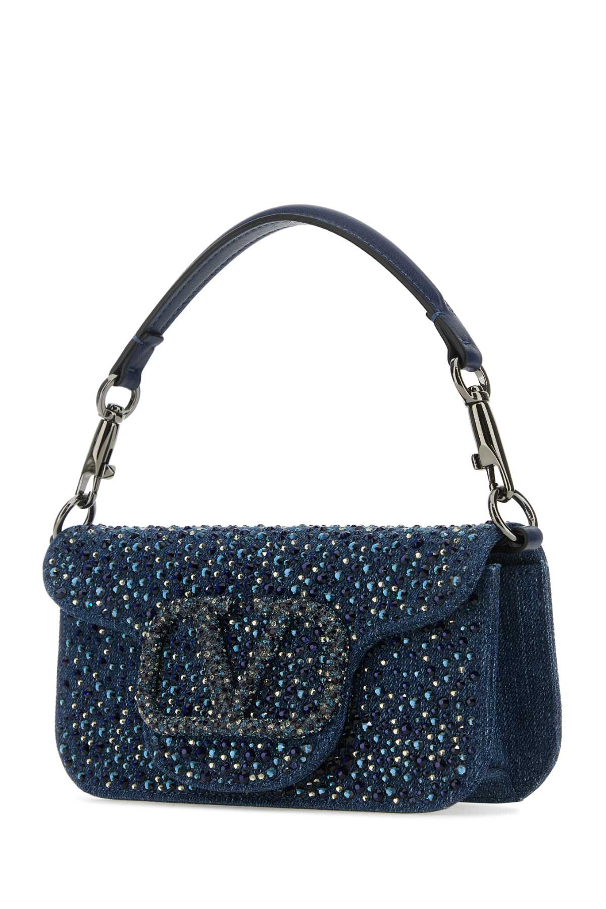 Embellished Denim Small Locã² Handbag