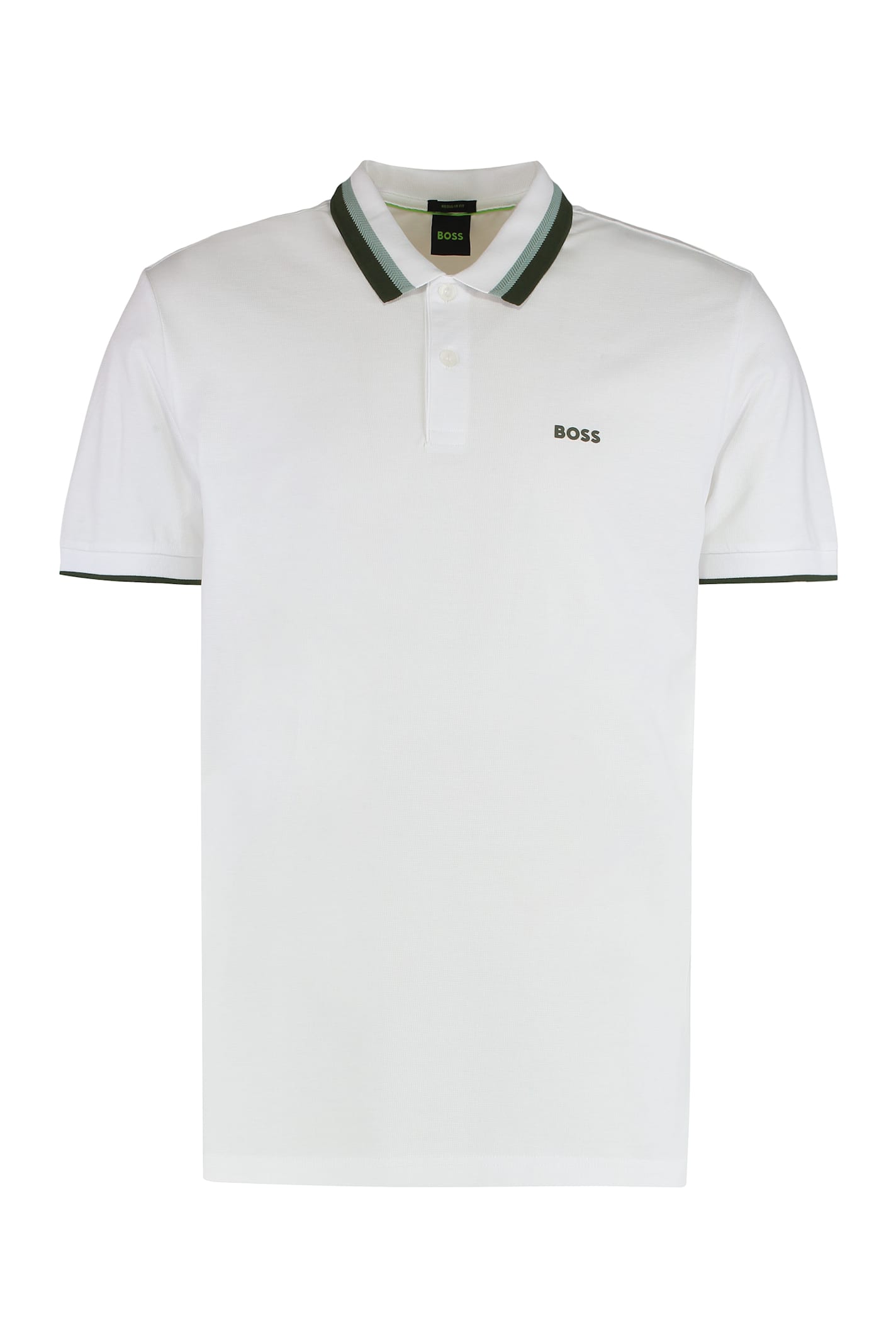 Hugo Boss Comfortable Cotton Polo Shirt With Contrasting Collar In White