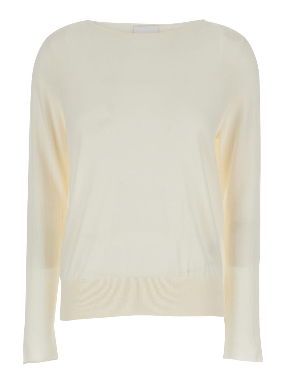 Shop Allude Cream Pullover With Boat Neckline In Wool Woman In White