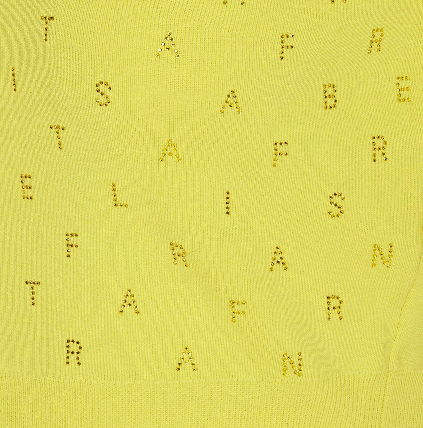 Shop Elisabetta Franchi Lettering Strass Logo Cardigan In Yellow
