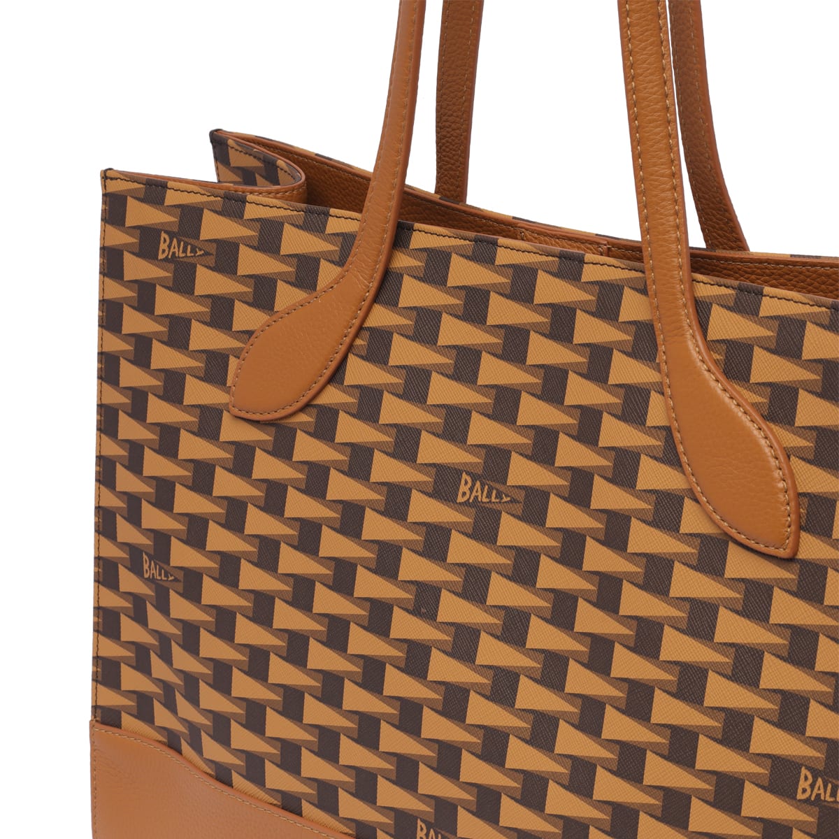 Shop Bally Monogram Logo Tote Bag In Brown