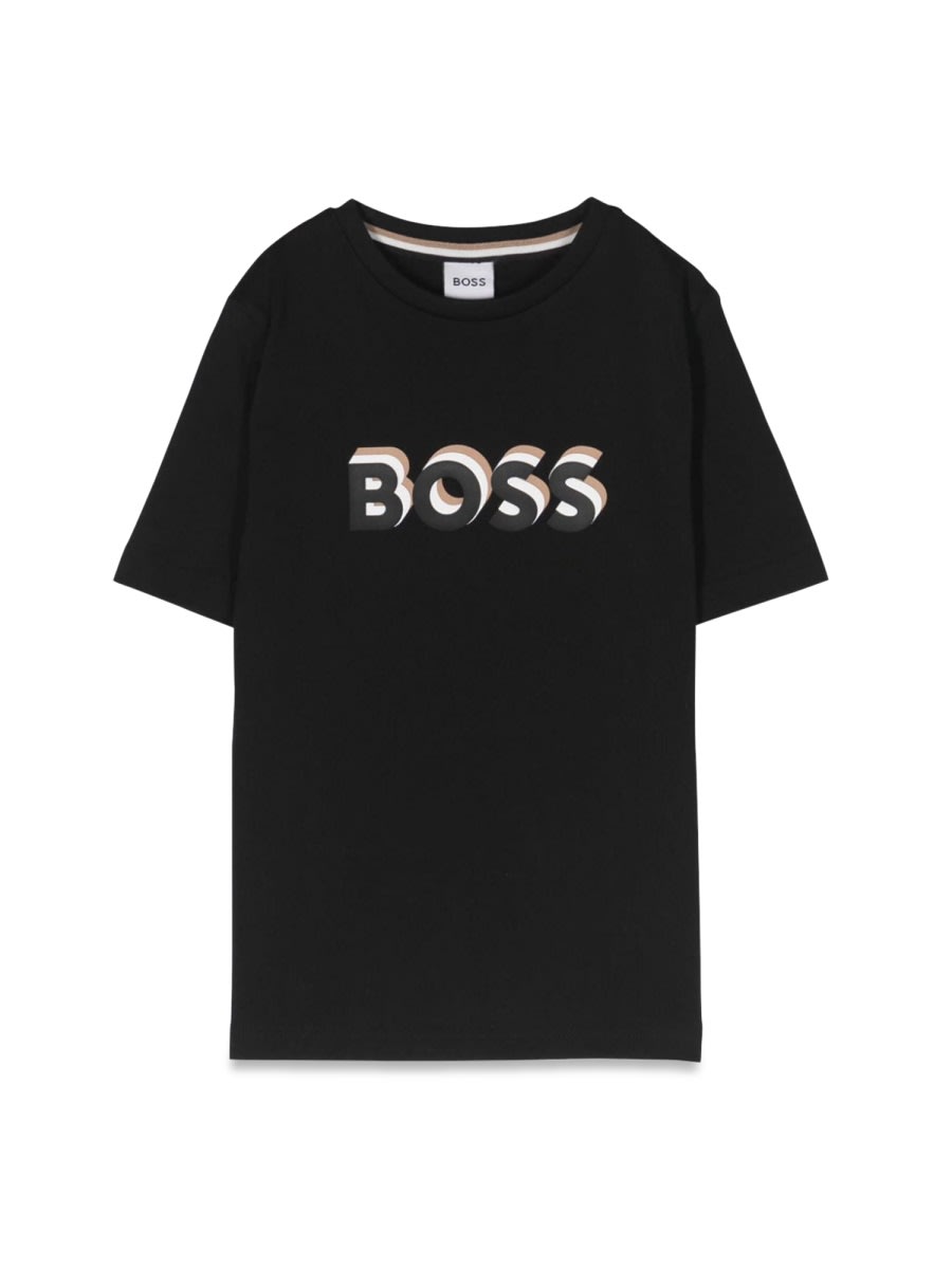 Hugo Boss Kids' Tee Shirt In Black