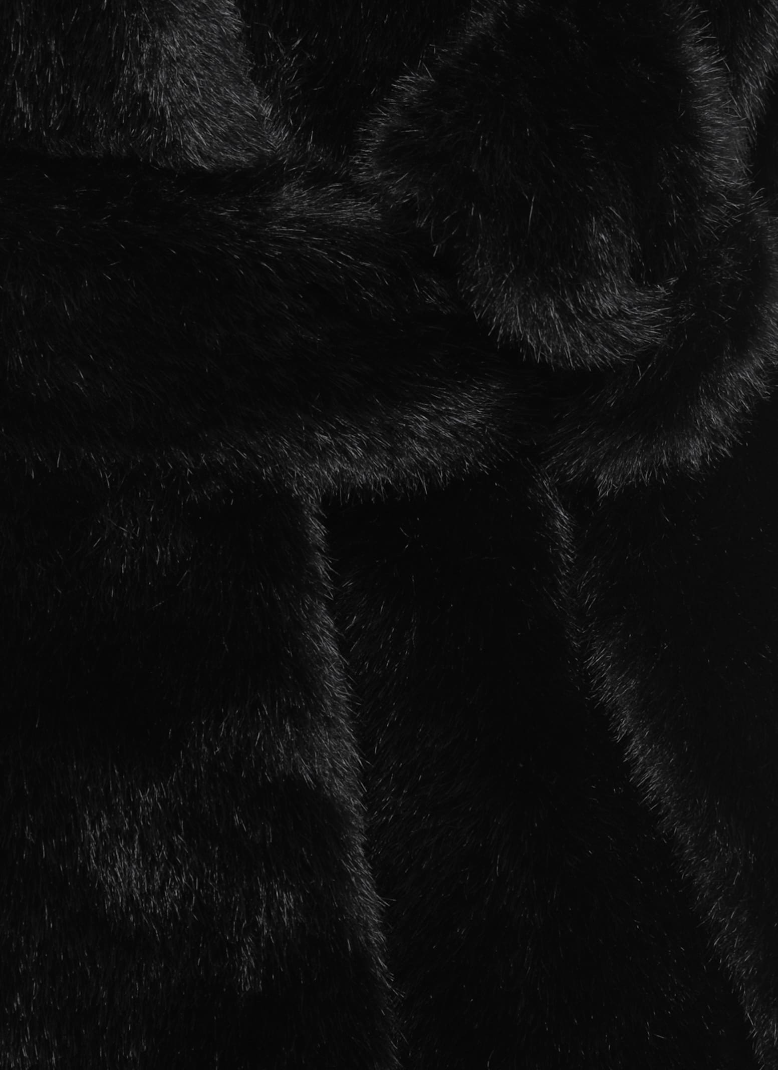 Valentini 1972 Synthetic Fur Coat In Black
