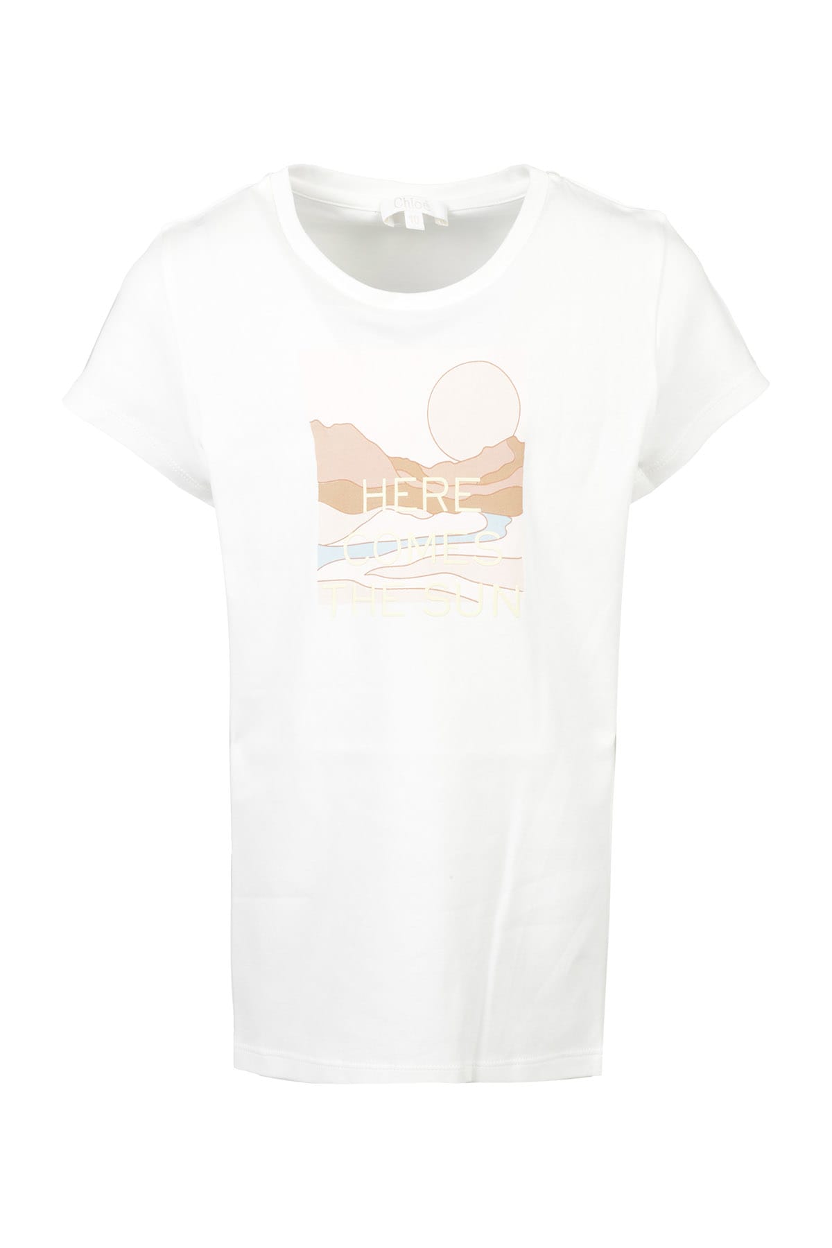 CHLOÉ T-SHIRT,C15B85 117 BIANCO SPORCO