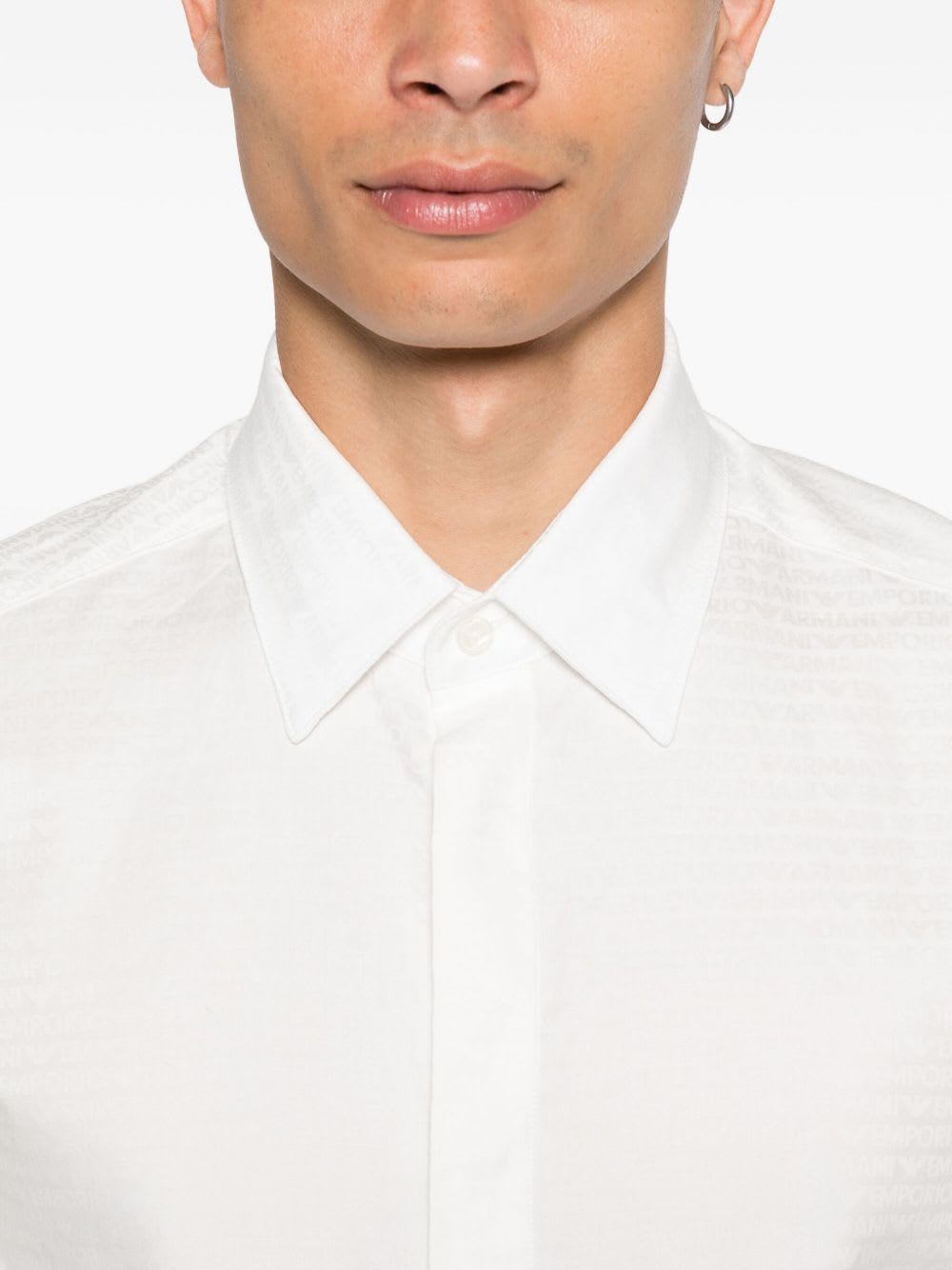 Emporio Armani Shirt Linen Collar Button-down In White