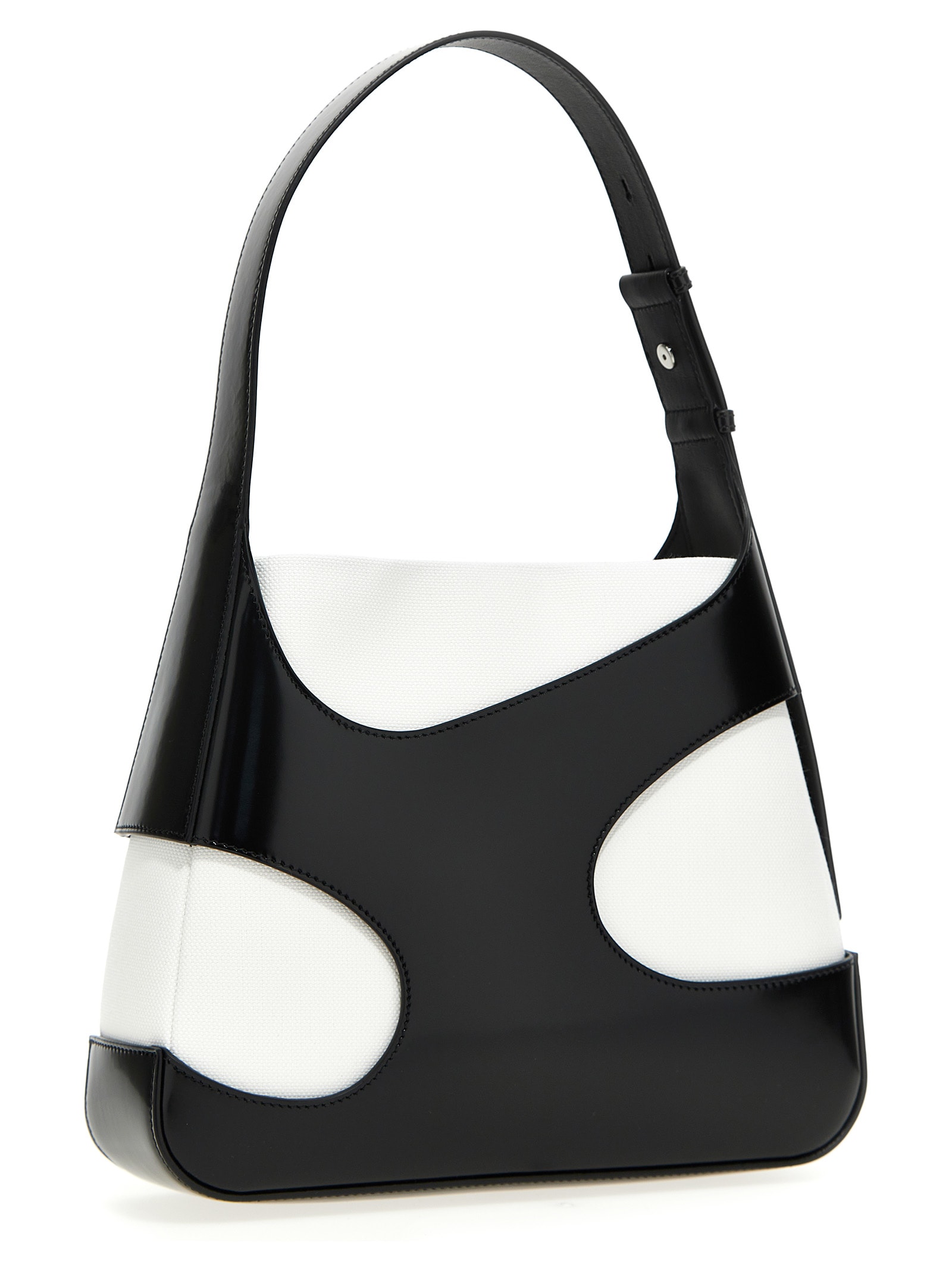 Shop Ferragamo Cutout Midi Shoulder Bag In Black