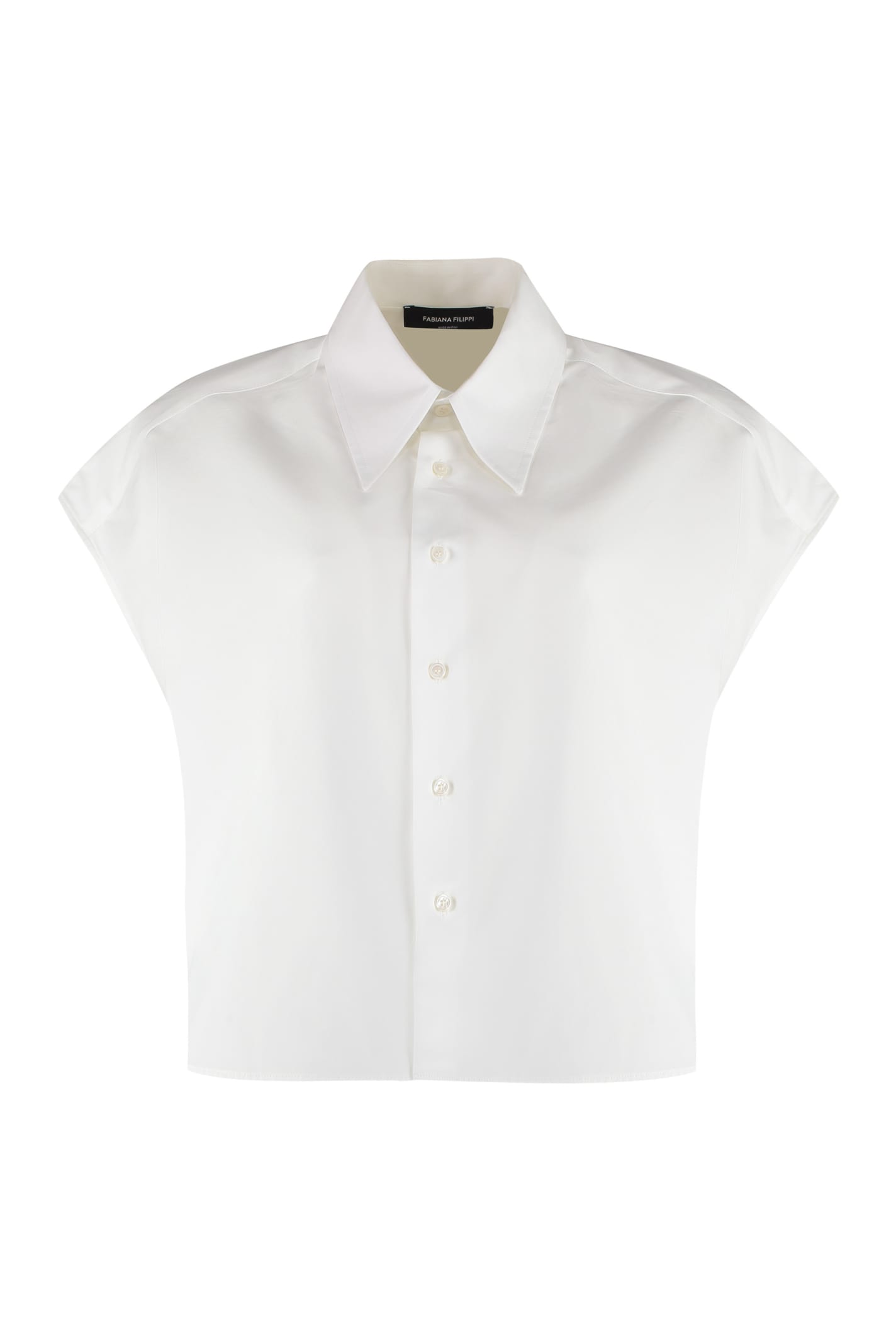 Shop Fabiana Filippi Cotton Shirt In White