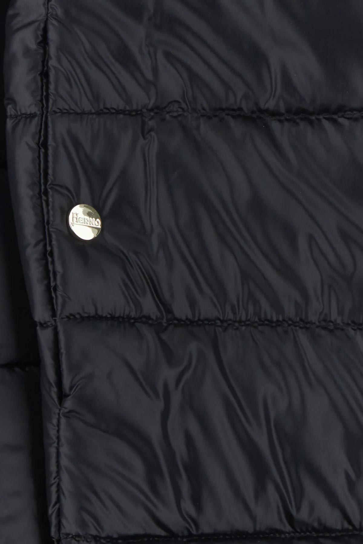 Shop Herno Black Nylon Matilde Down Jacket