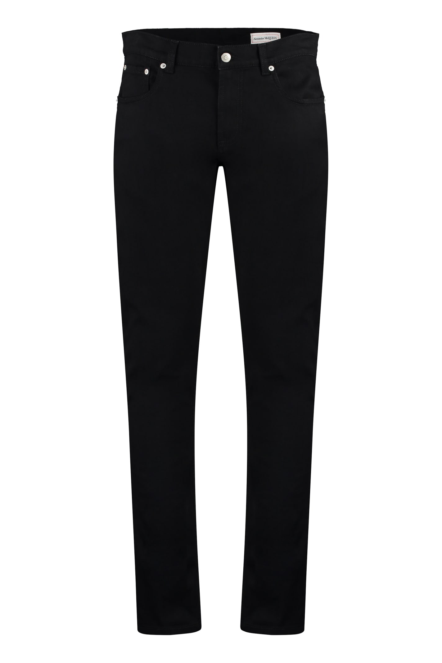 Shop Alexander Mcqueen 5-pocket Skinny Jeans In Black