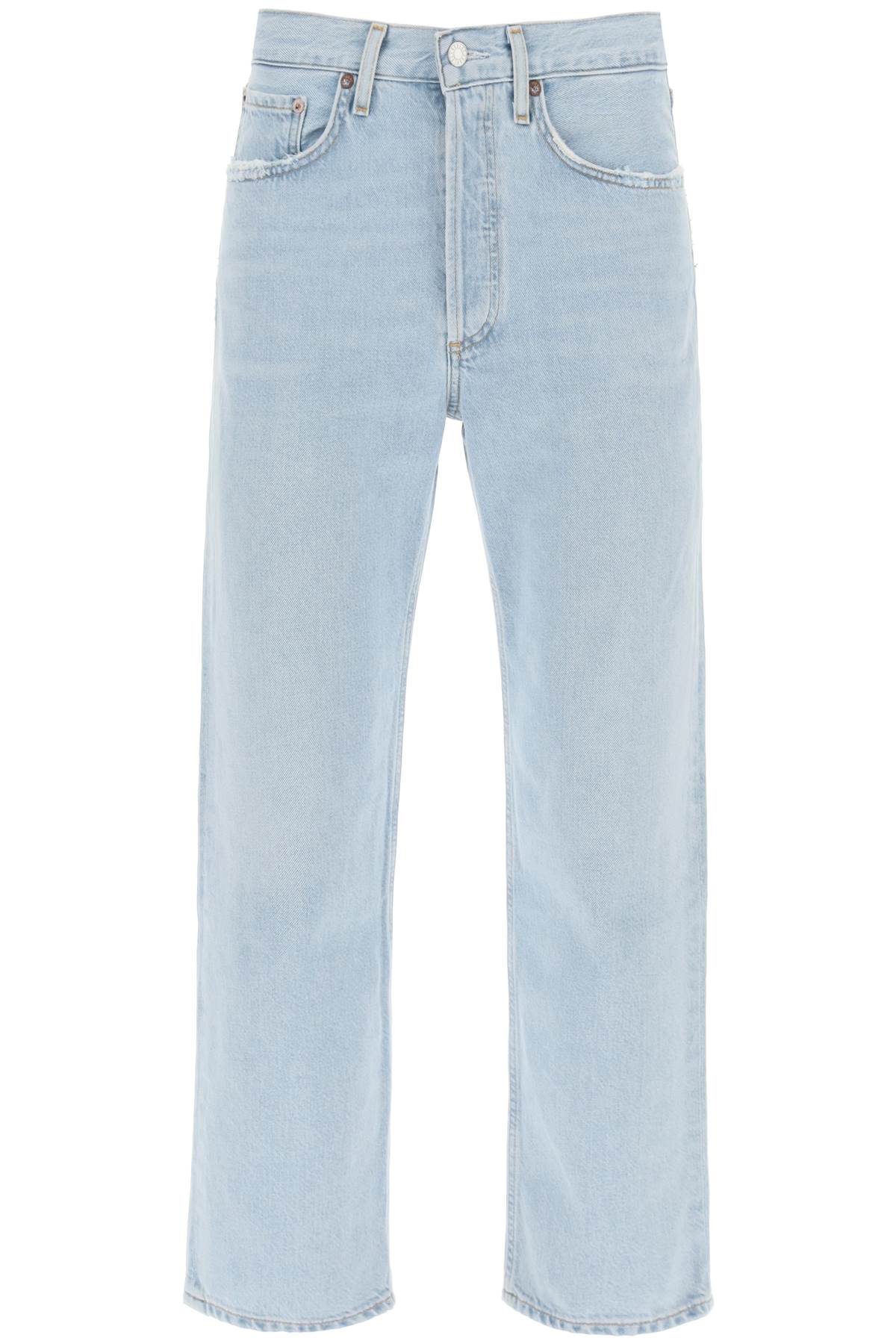 Shop Agolde Lana Crop Mid Rise Vintage Straight Jeans In Prank (blue)