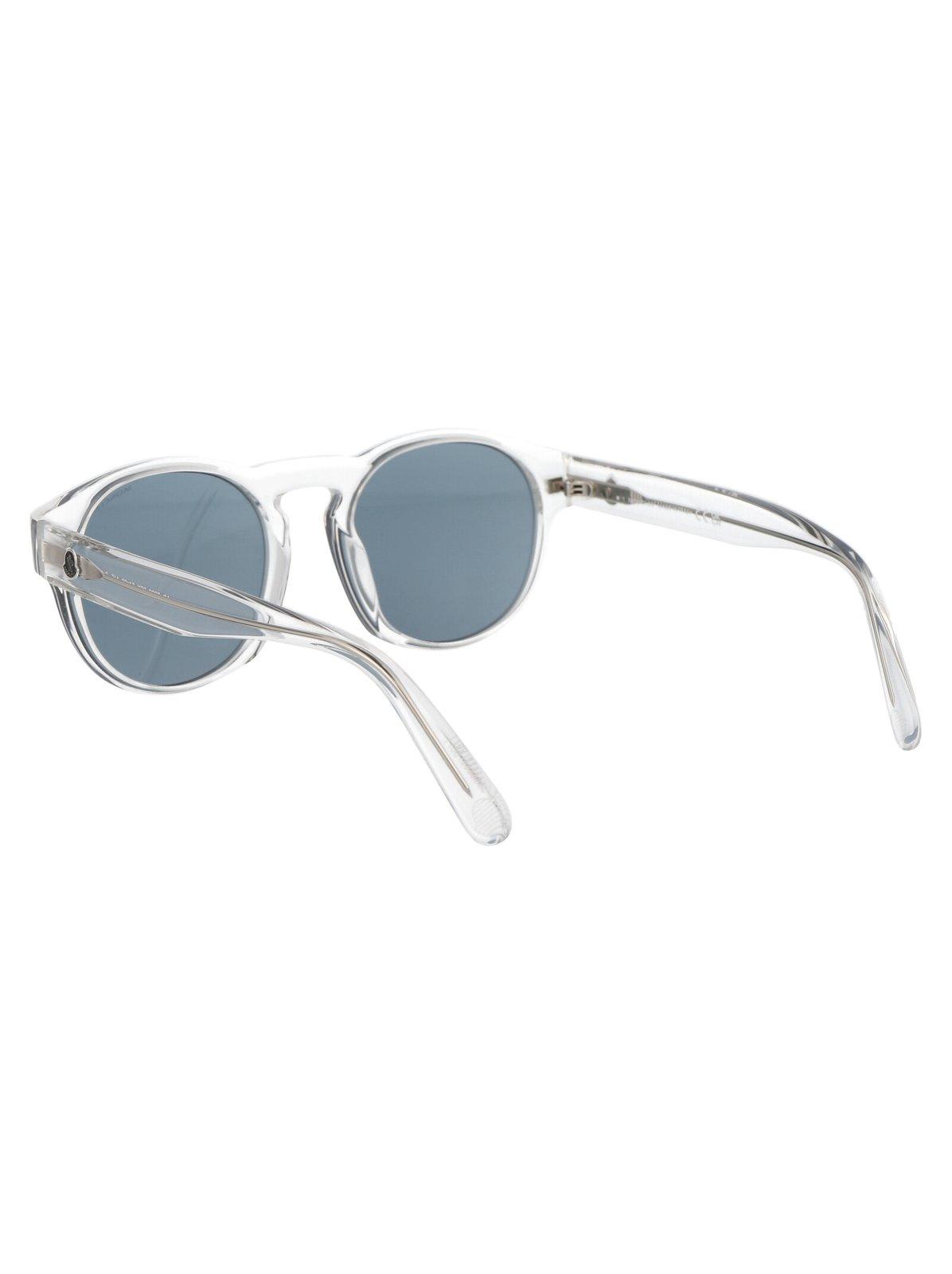 Shop Moncler Round Frame Sunglasses In 26x