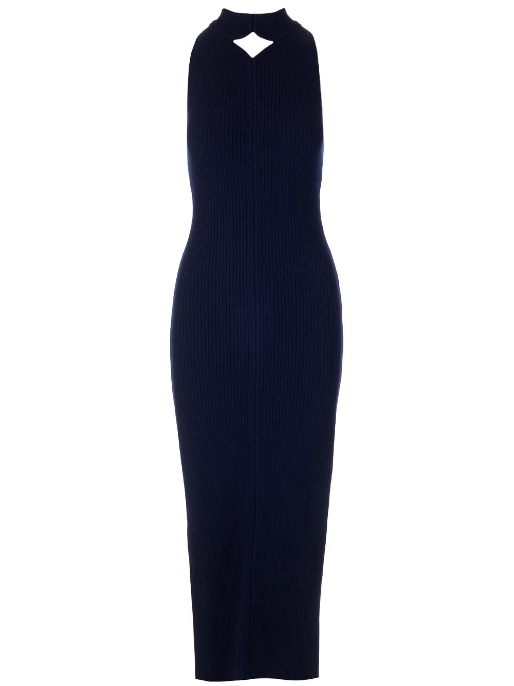 Courrèges Sleeveless Knit Dress In Blue